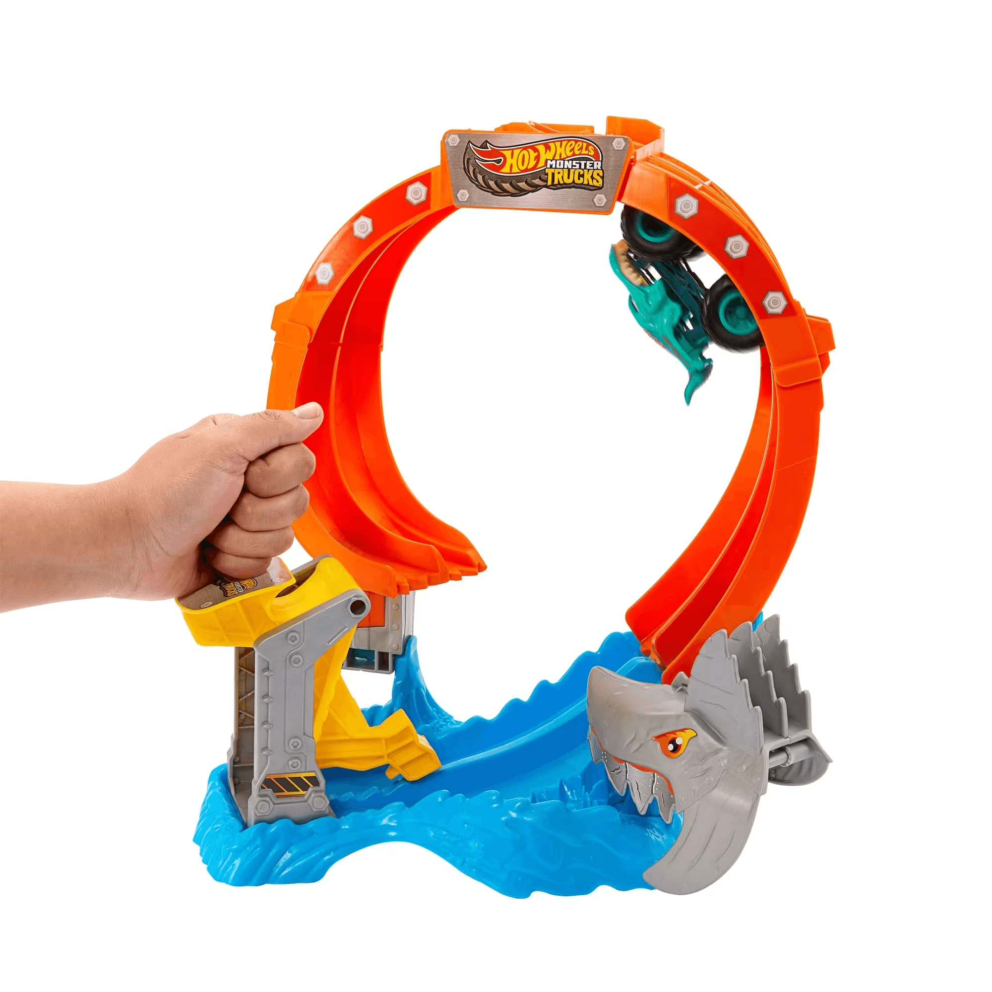 Produktbild Hot Wheels Monster Trucks Corkscrew Shark Smash – Hai-Action mit Looping-Power! 3 von 6