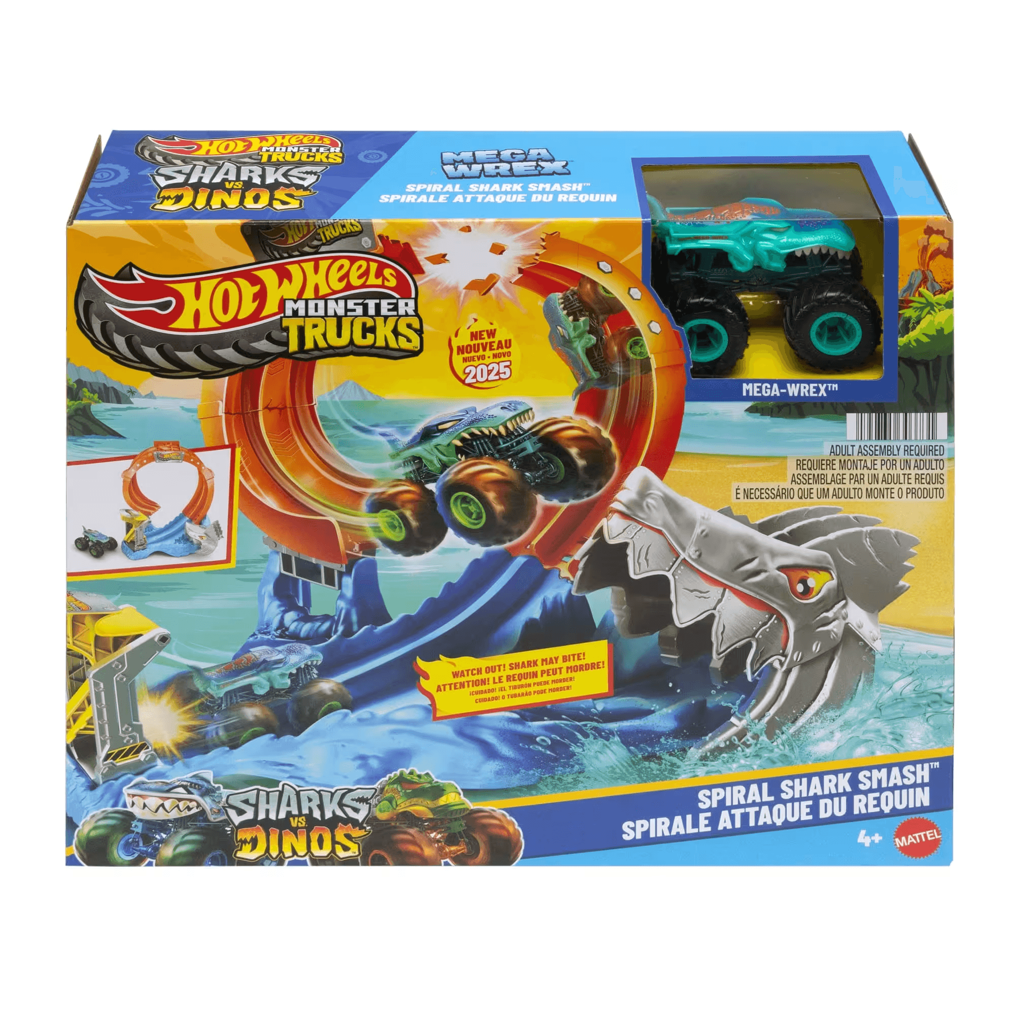 Produktbild Hot Wheels Monster Trucks Corkscrew Shark Smash – Hai-Action mit Looping-Power! 2 von 6
