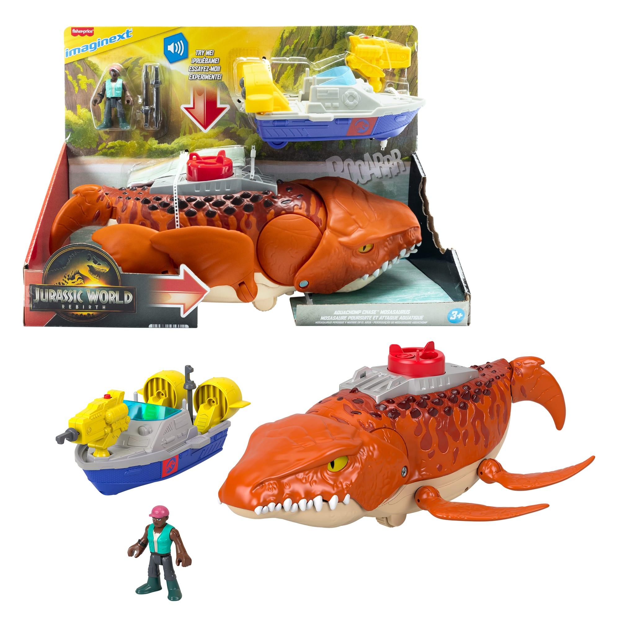 Fisher-Price Imaginext Jurassic World: Die Wiedergeburt“ Wasserjäger Schnapp-Mosasaurus Dinosaurier-Spielzeug Spielset