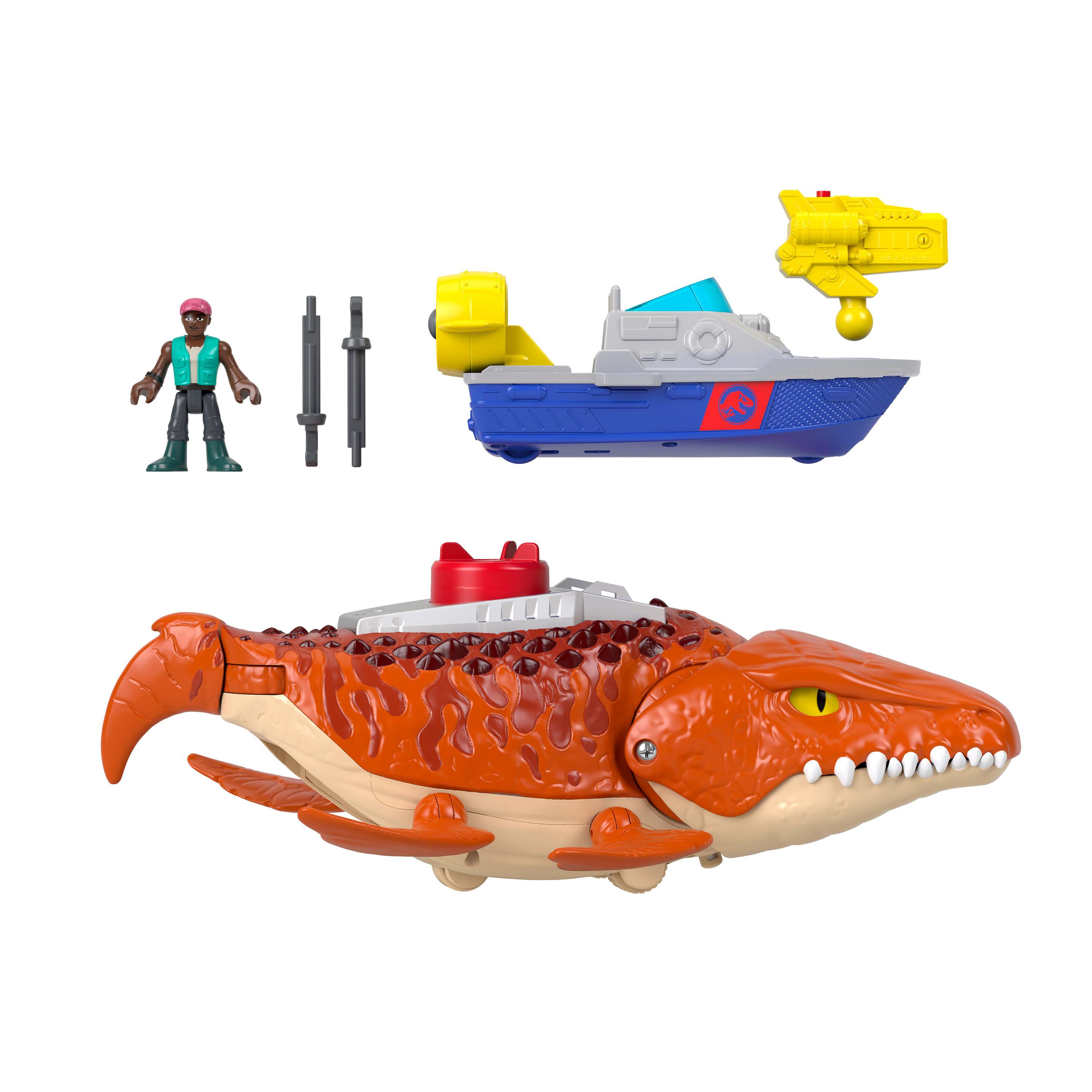 Produktbild Fisher-Price Imaginext Jurassic World: Die Wiedergeburt“ Wasserjäger Schnapp-Mosasaurus Dinosaurier-Spielzeug Spielset 3 von 6