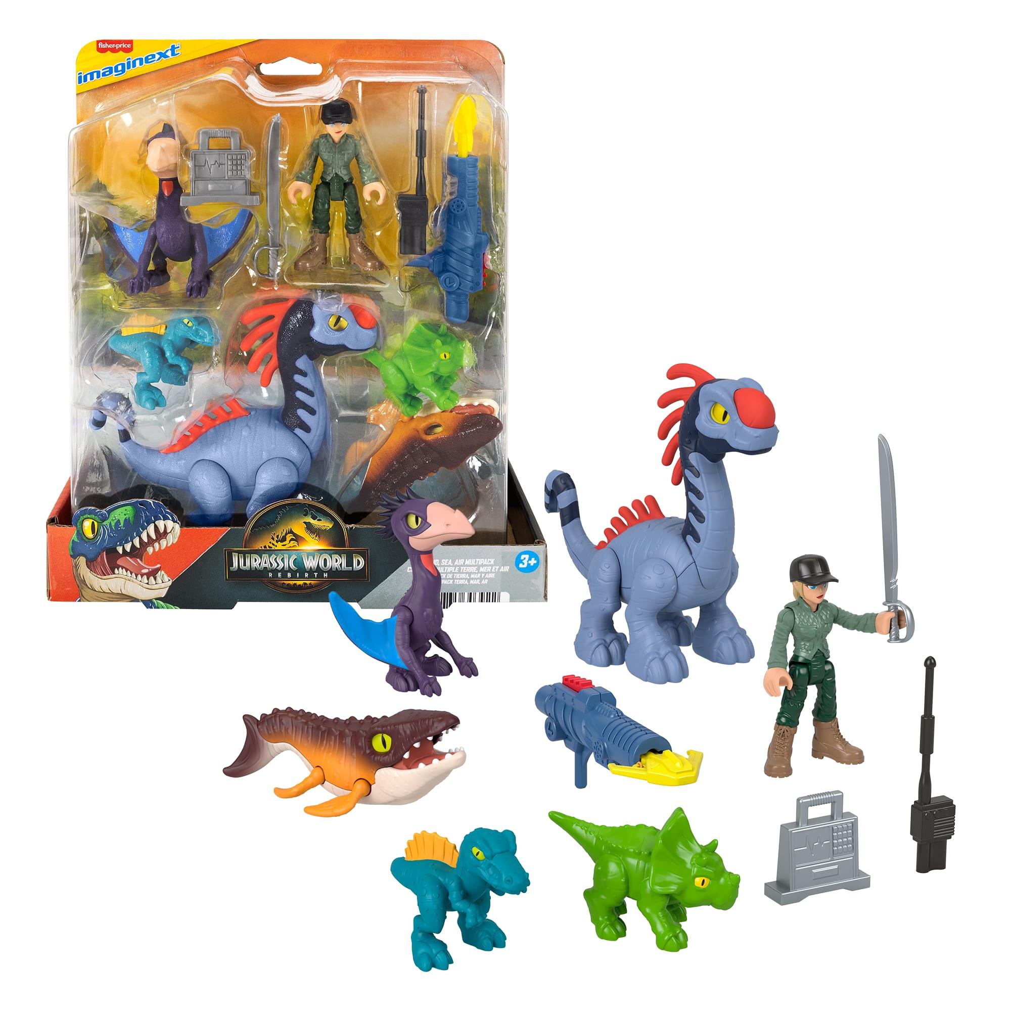 Fisher-Price Imaginext Jurassic World: Die Wiedergeburt Set mit 6 Actionfiguren, Starter und Zubehör