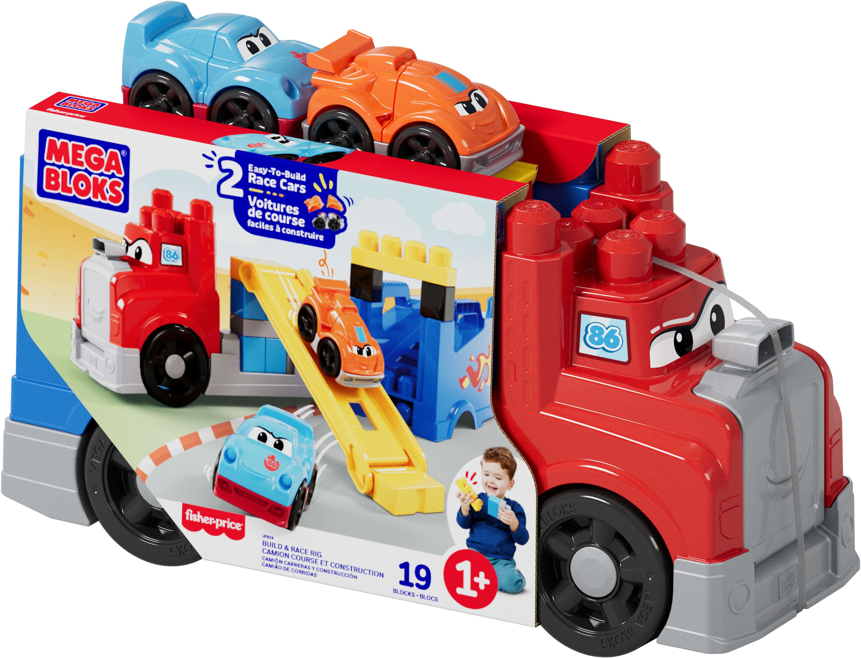 Produktbild MEGA BLOKS-Bausteine Fast Tracks Rennwagen-Transporter Spielbausteine (19 Teile) für Kleinkinder 6 von 6