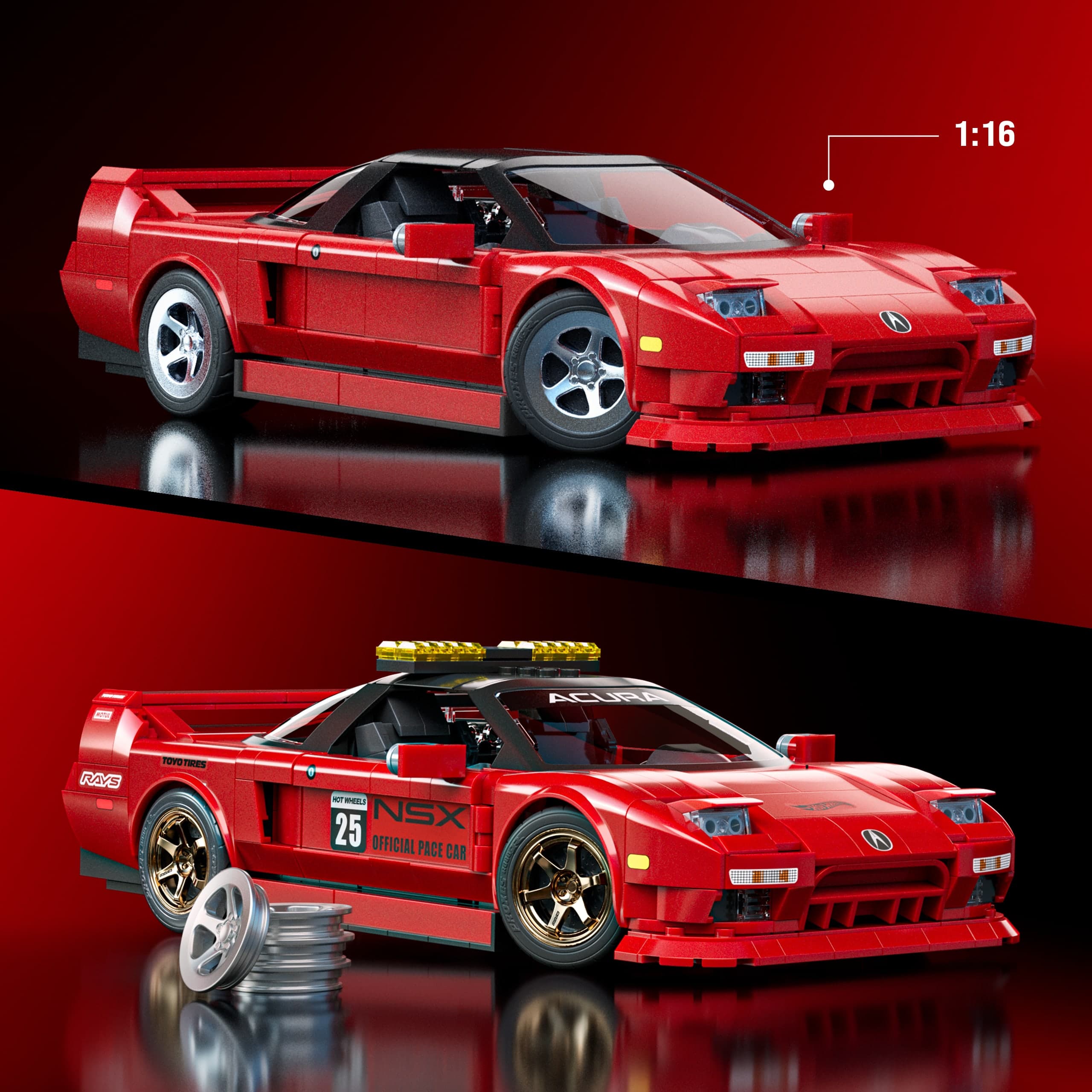 Produktbild Mattel Brick Shop Hot Wheels ’90 Acura NSX Bauset (876 Teile), für Sammler 5 von 7