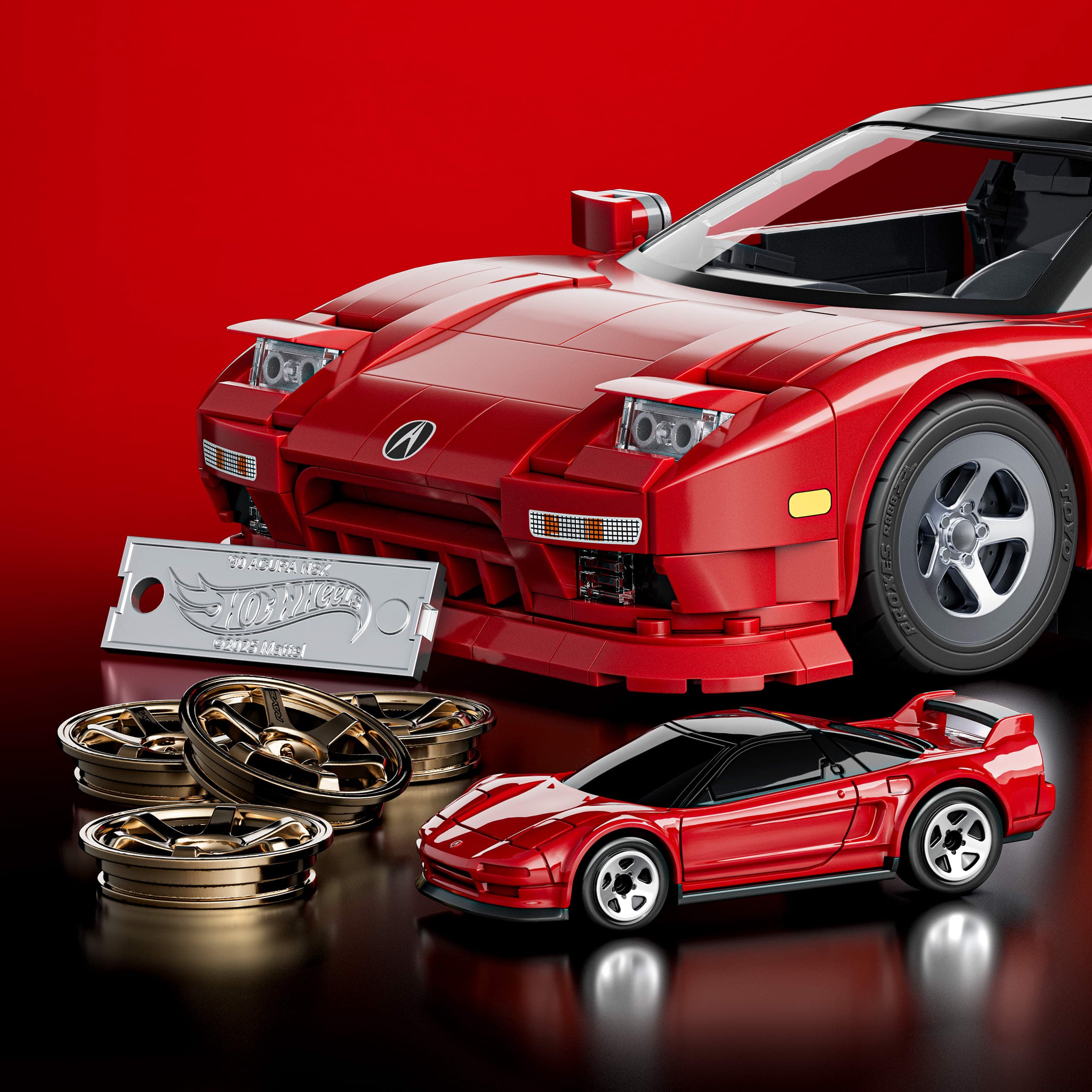 Produktbild Mattel Brick Shop Hot Wheels ’90 Acura NSX Bauset (876 Teile), für Sammler 3 von 7