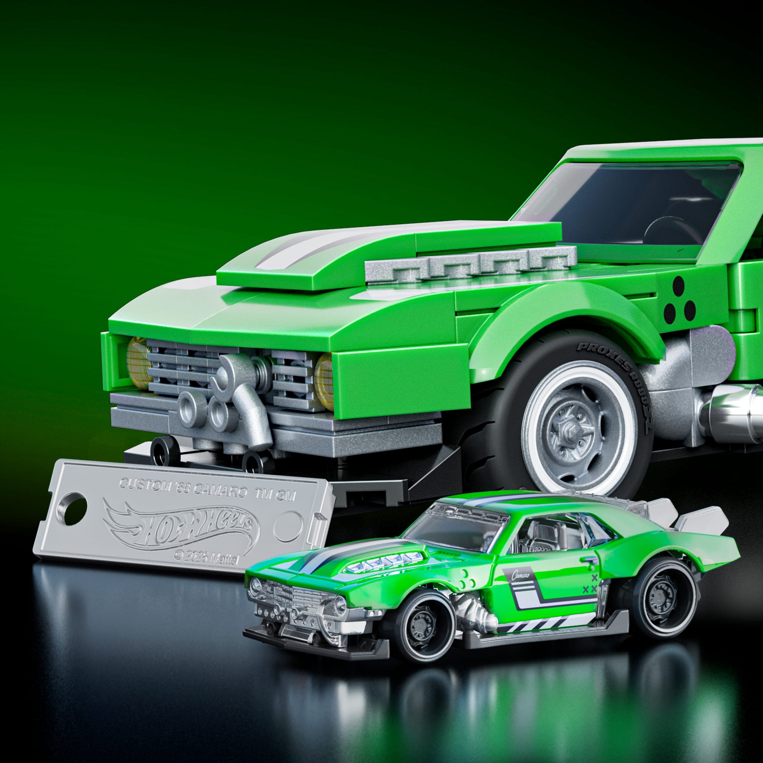 Produktbild Mattel Brick Shop Hot Wheels Custom ’68 Camaro Bauset (289 Teile), für Sammler 3 von 6