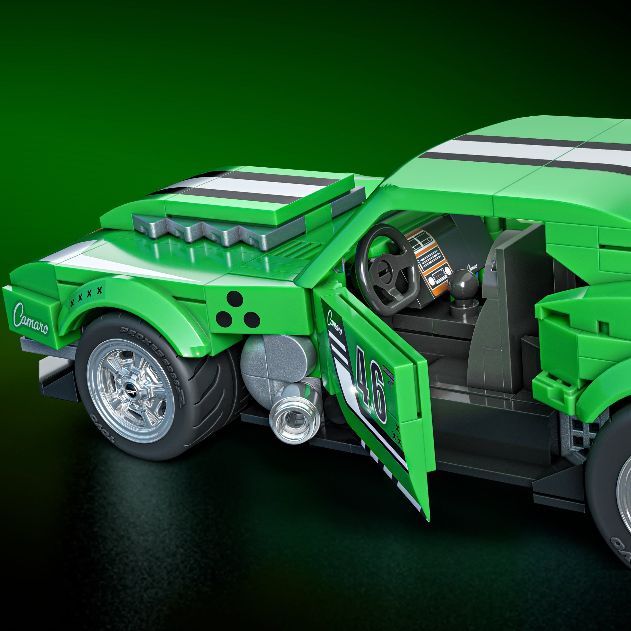 Produktbild Mattel Brick Shop Hot Wheels Custom ’68 Camaro Bauset (289 Teile), für Sammler 2 von 6