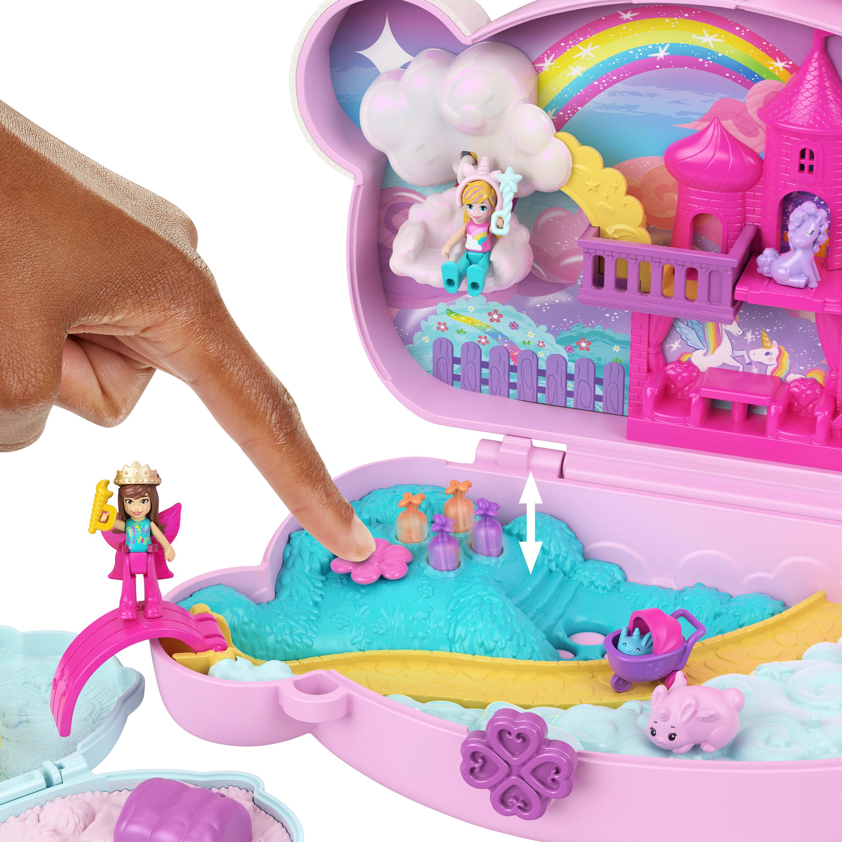 Produktbild Polly Pocket 2-in-1-Bunny Fun Schatulle, tragbares Taschen-Spielset mit 2 Puppen und 12 Zubehörteilen inklusive Tieren 3 von 6
