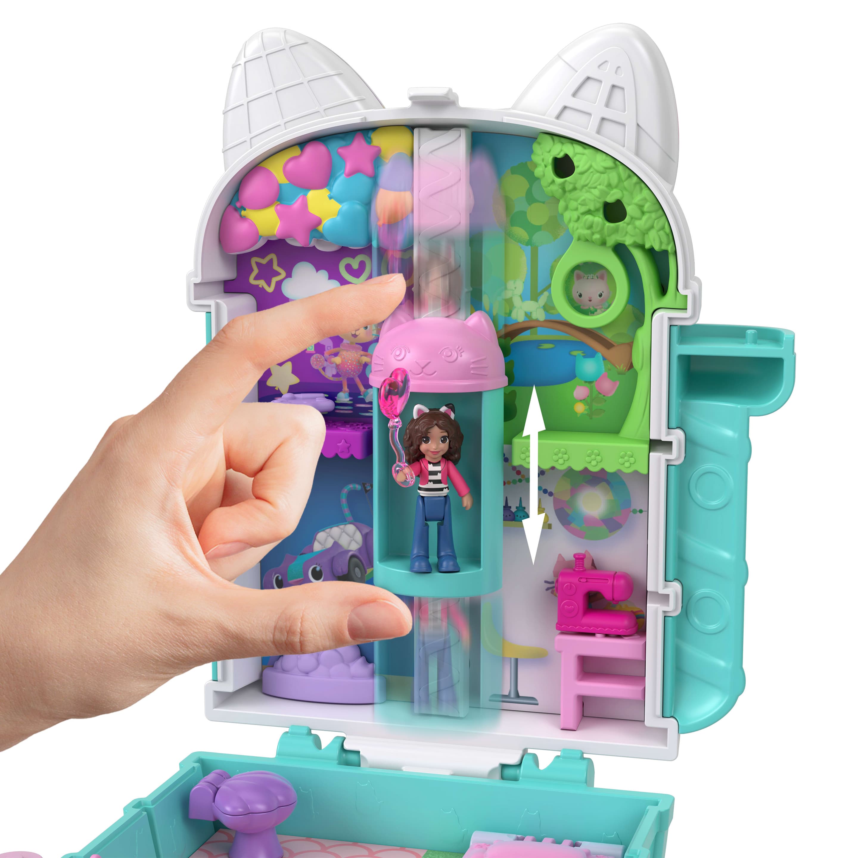 Produktbild Polly Pocket Minipuppen und Spielset, Schatulle von Gabby’s Dollhouse mit 9 Zubehörteilen und Katzenfreunden 6 von 6