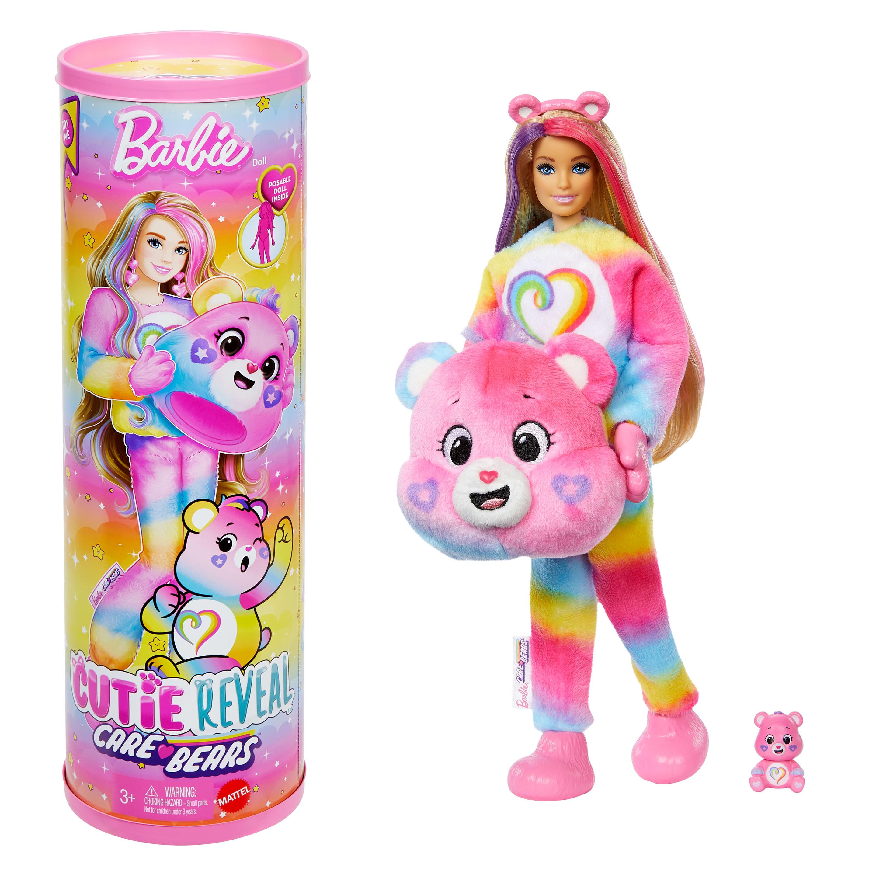 Cutie Reveal Barbie-Puppe mit Accessoires, Glücksbärchis-Serie 2, Zusammengehörigkeitsbärchi mit 10 Überraschungen