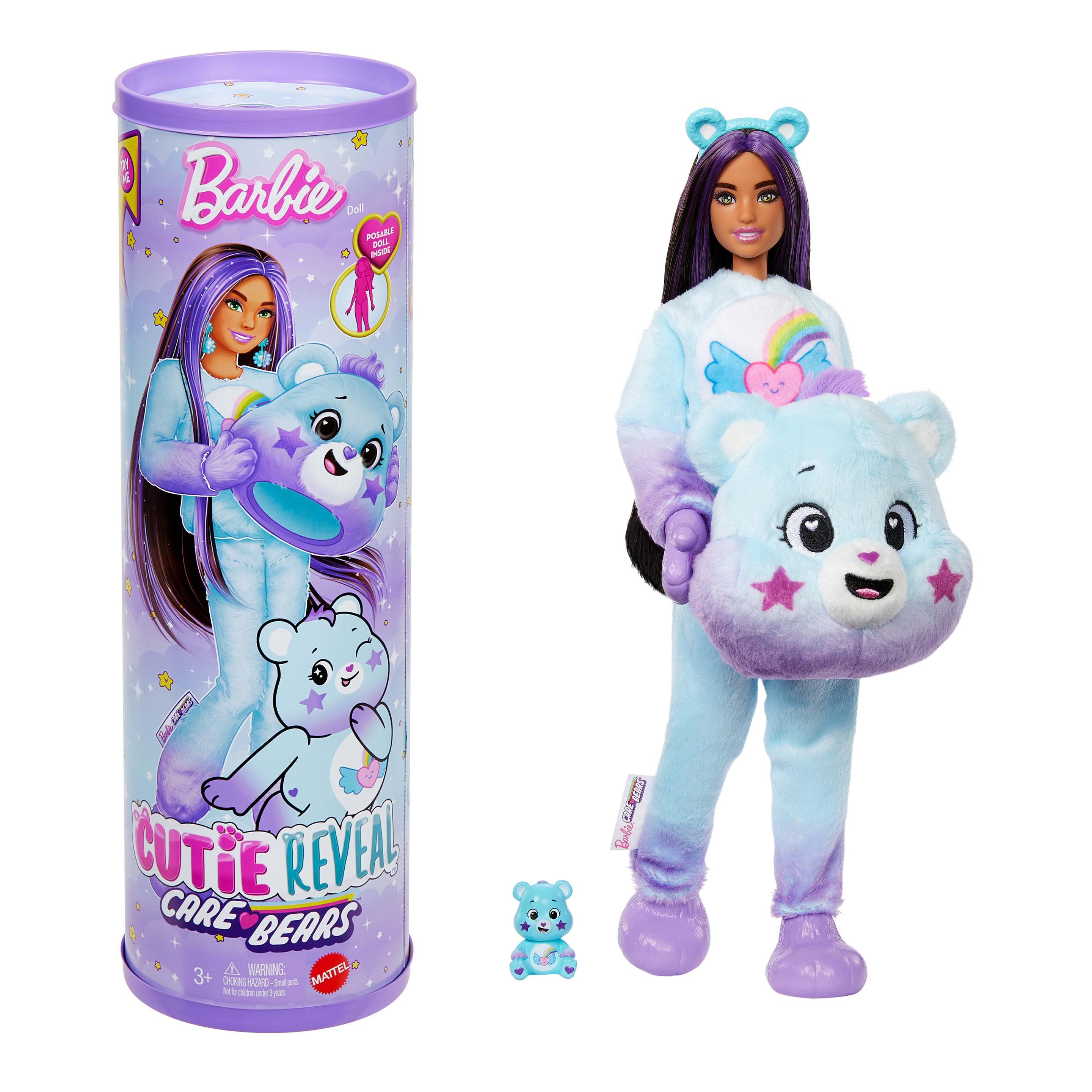 Cutie Reveal Barbie-Puppe mit Accessoires, Glücksbärchis-Serie 2, Dream-Bright-Bärchi mit 10 Überraschungen