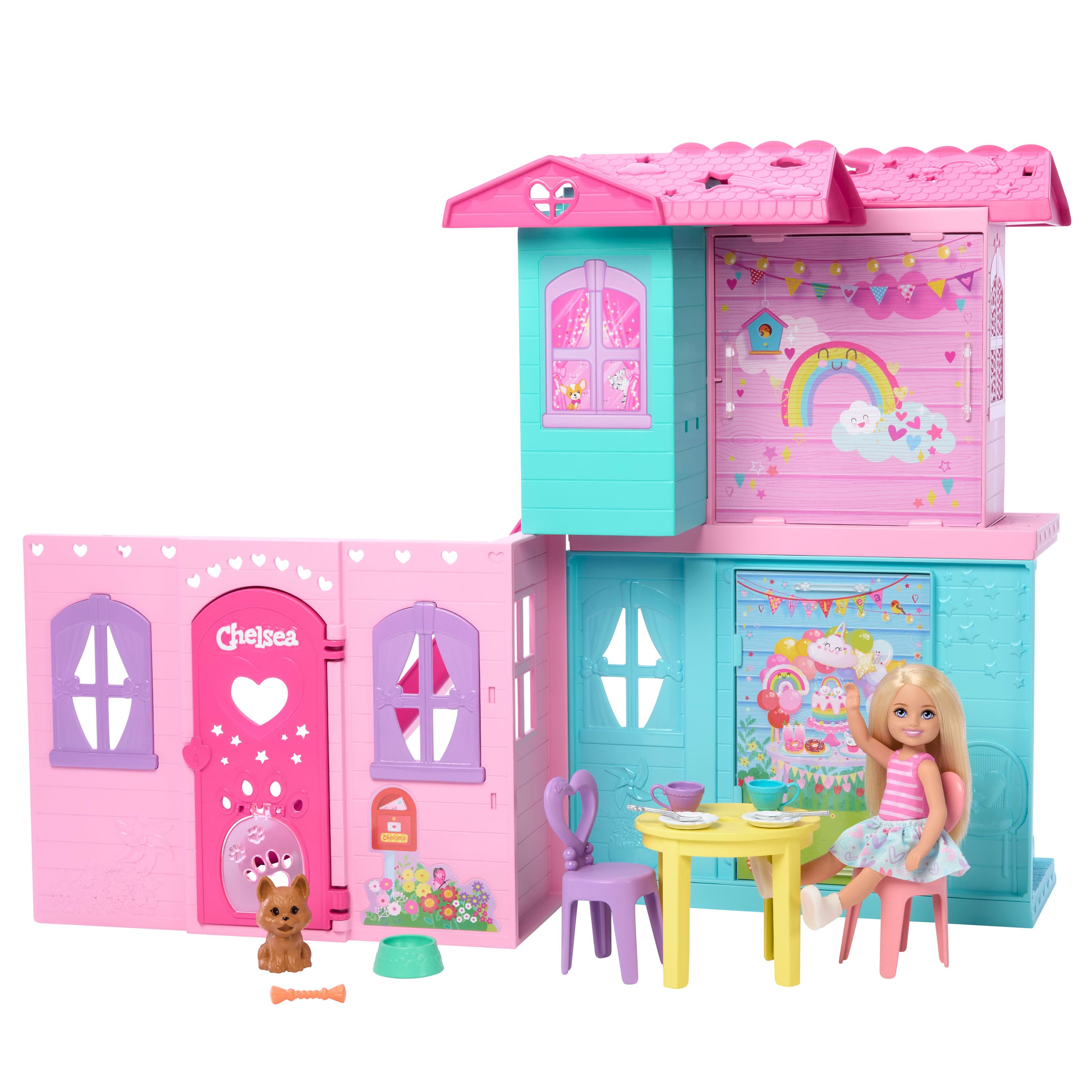 Produktbild Barbie Chelsea Pop-up-Puppenhaus mit Puppe und über 15 Accessoires, Haus erweitert sich auf über 42 x 33 cm 6 von 6