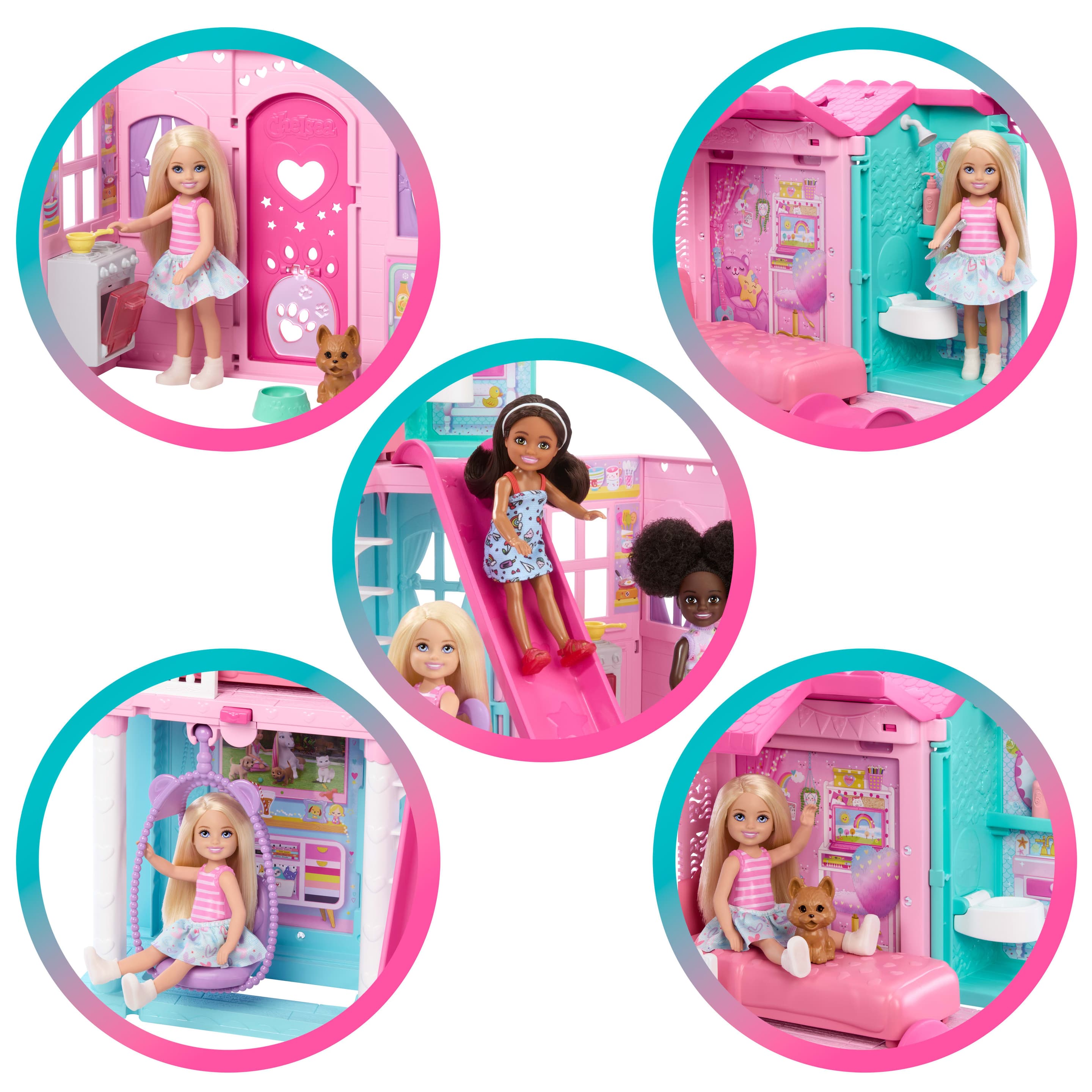 Produktbild Barbie Chelsea Pop-up-Puppenhaus mit Puppe und über 15 Accessoires, Haus erweitert sich auf über 42 x 33 cm 4 von 6