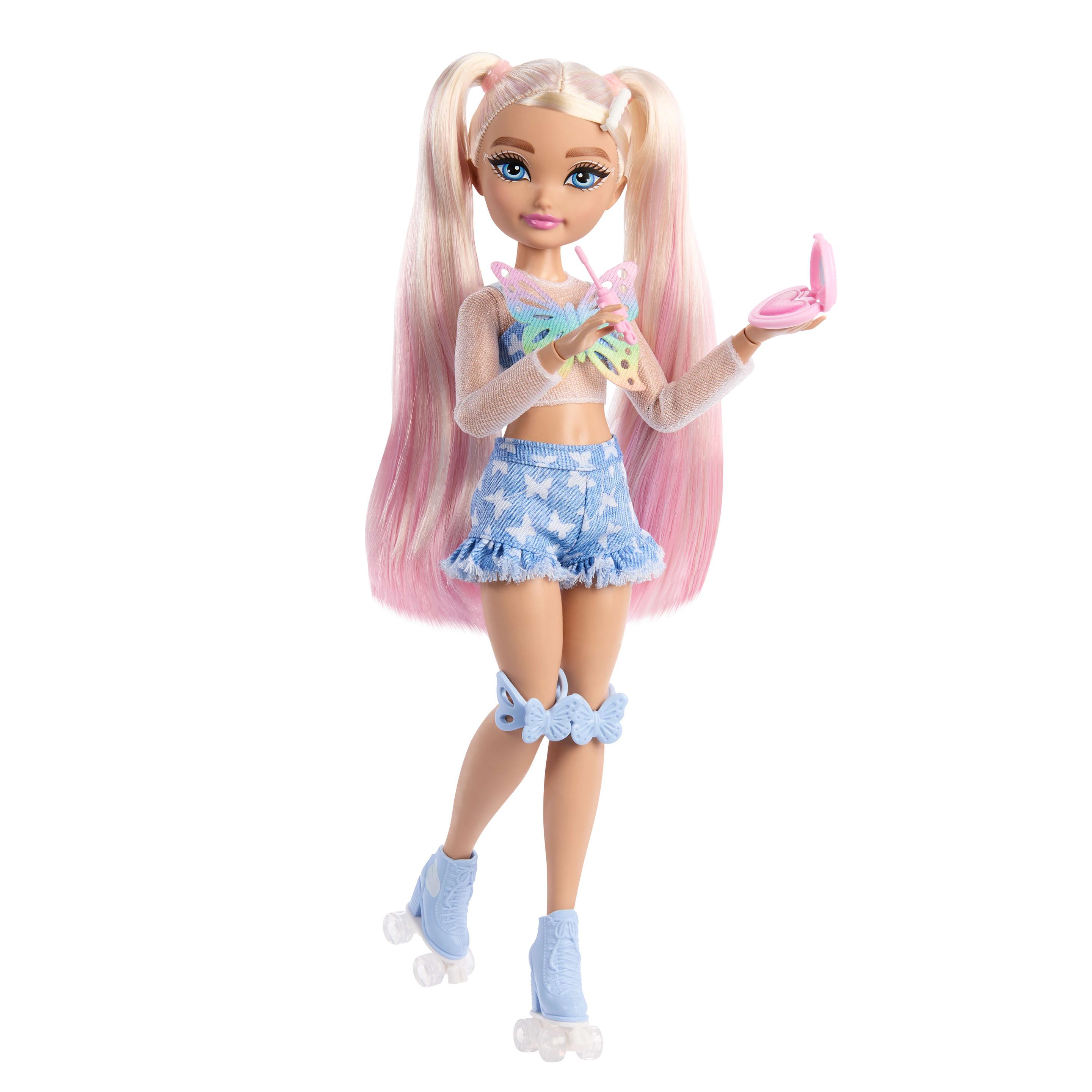 Dream Besties Barbie Malibu“ Rollschuh-Modepuppe mit 9 Teilen zum Thema Make-up