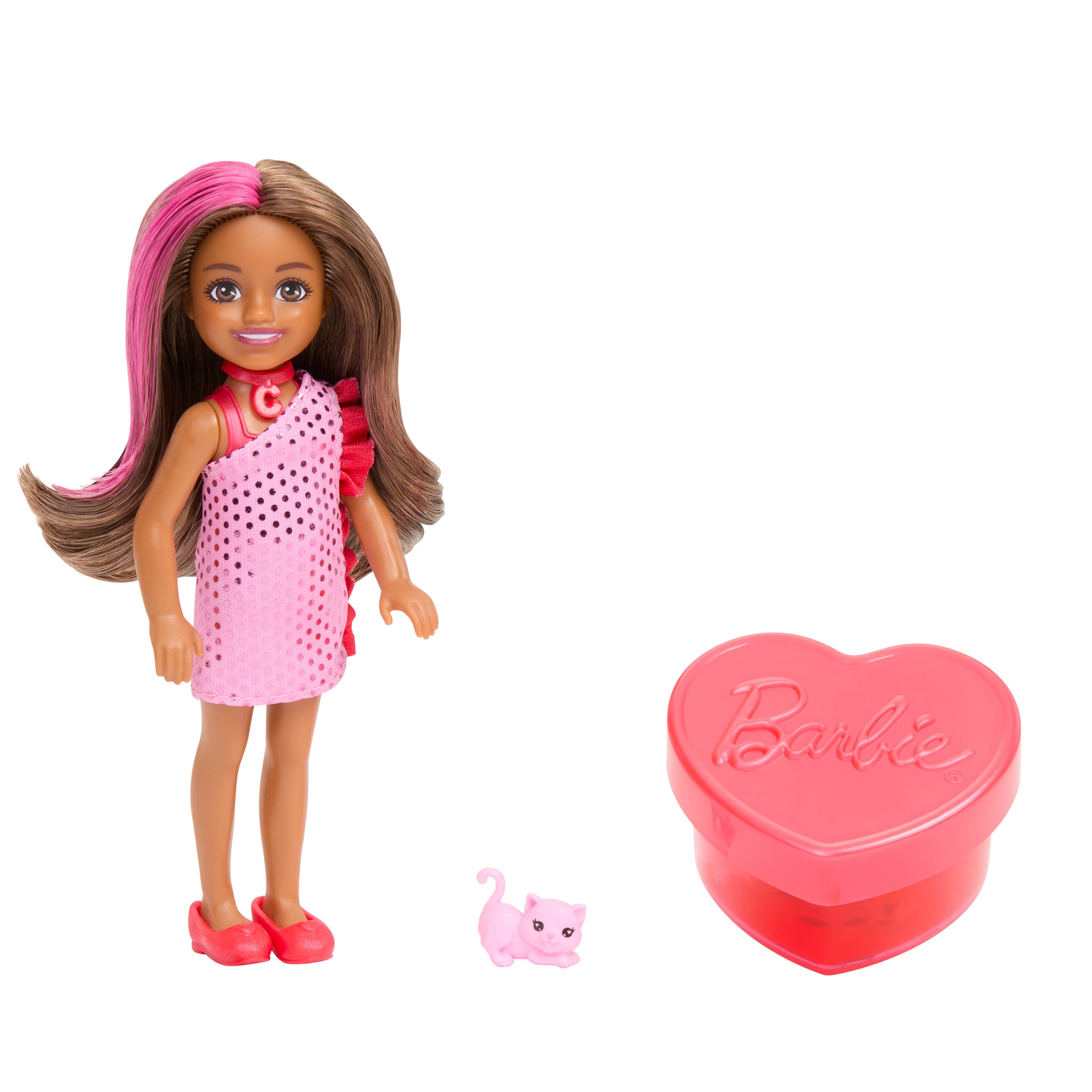 Produktbild Barbie Party Unboxed Glam Party Serie Chelsea-Puppe und Zubehör mit 6 Überraschungen (Stile können abweichen) 2 von 10