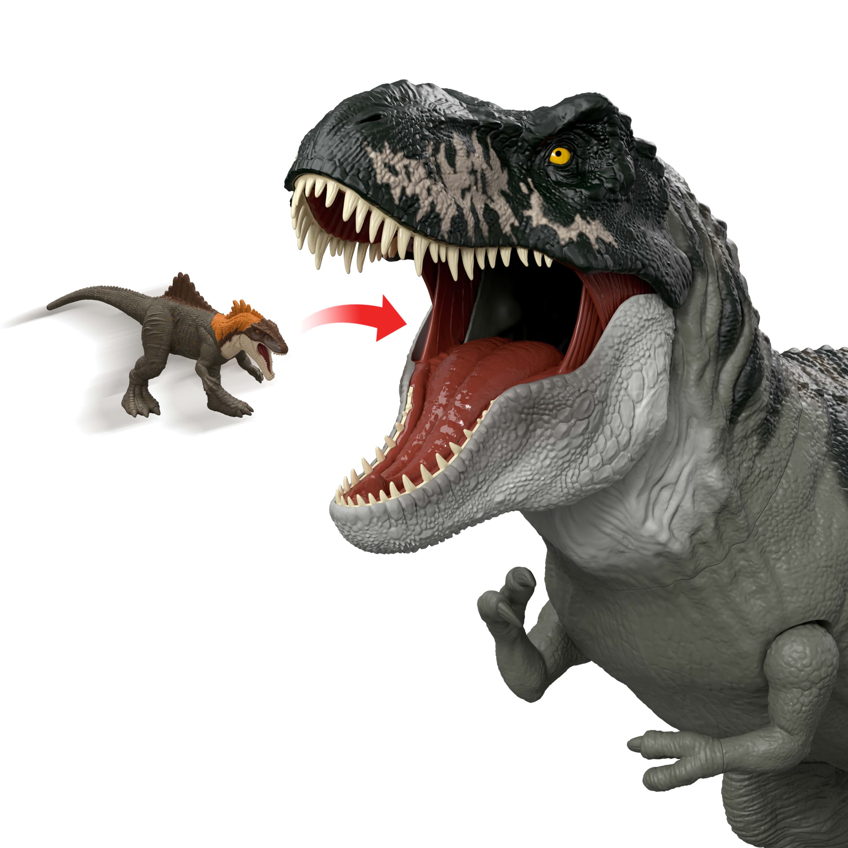 Produktbild Jurassic World: Die Wiedergeburt Riesendino Tyrannosaurus rex Actionfigur, T-rex-Dinosaurierspielzeug, filmgetreu 5 von 6