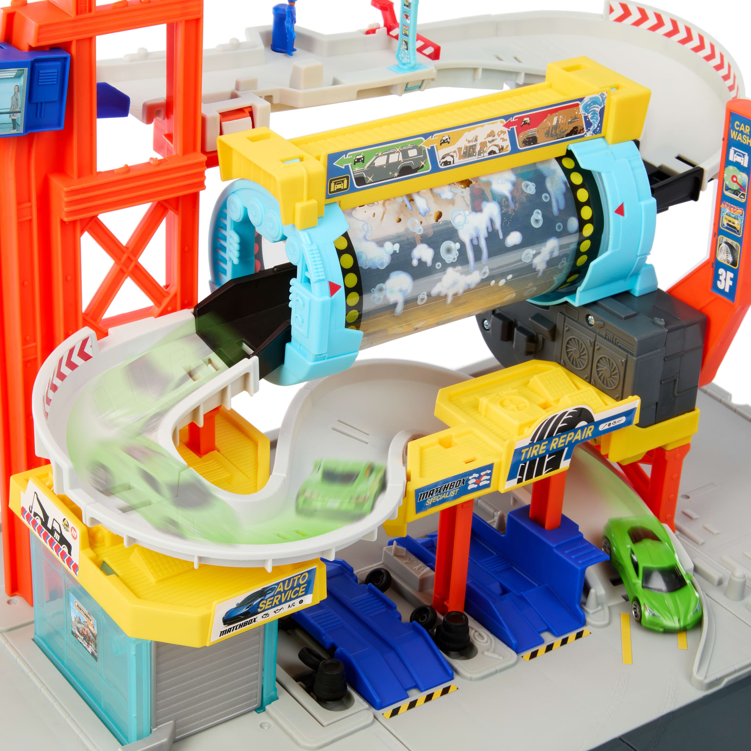 Produktbild Matchbox Spielset Rotierende Waschstraße“ mit Die-Cast-Corvette und Abschleppwagen 2 von 6
