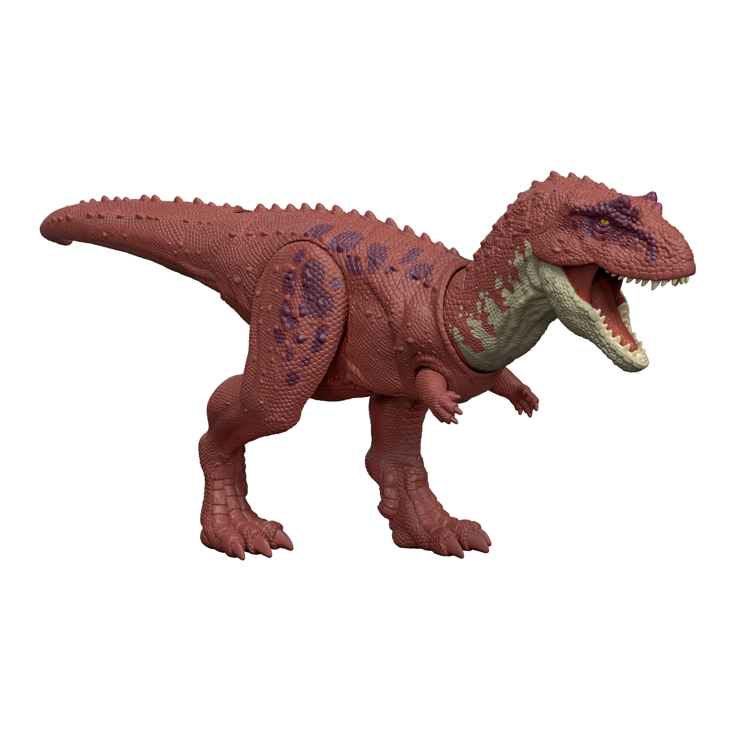 Jurassic World: Die Wiedergeburt Wild Roar Aucasaurus-Dinosaurierspielzeug mit schwanzgesteuertem Beißangriff und Brüllgeräusch