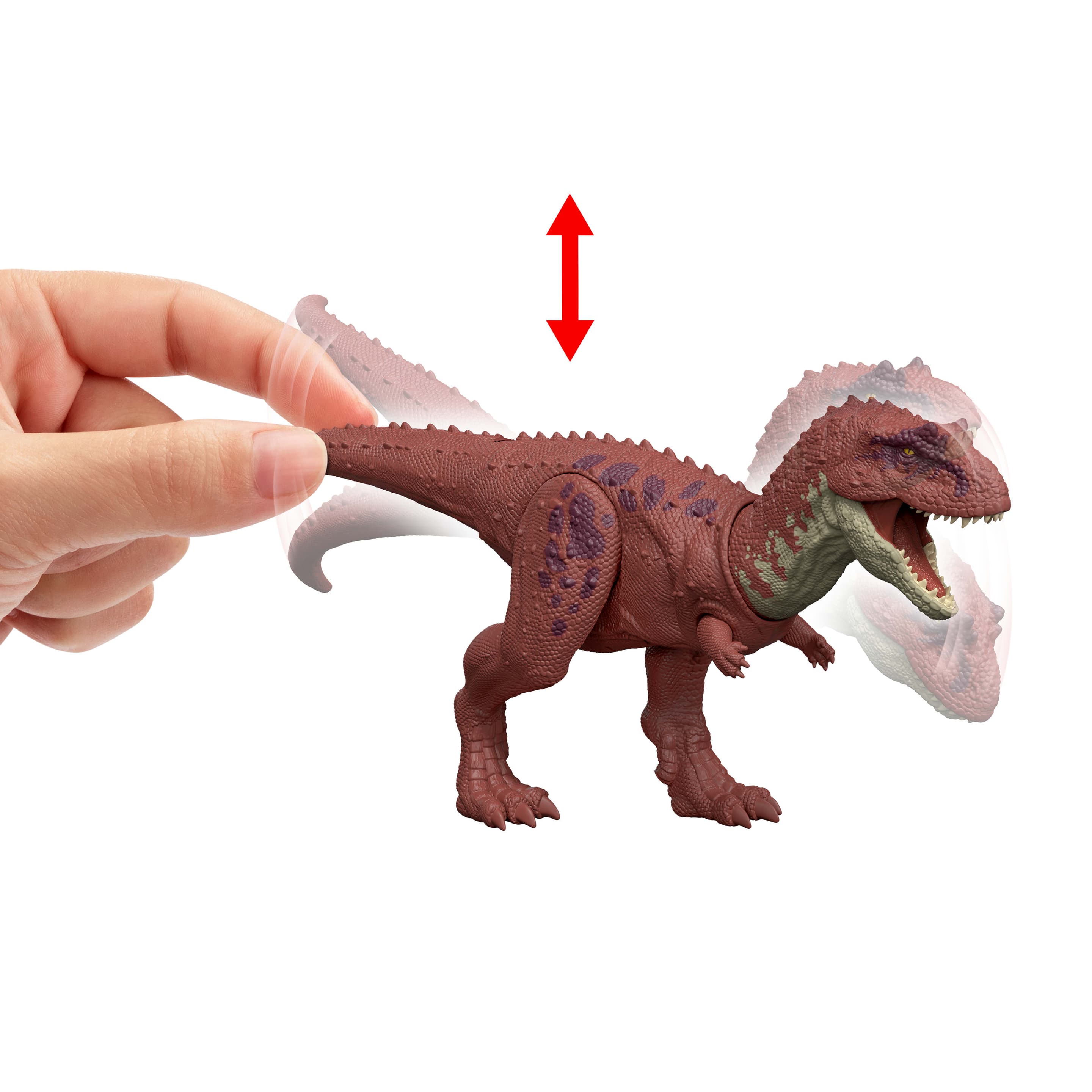 Produktbild Jurassic World: Die Wiedergeburt Wild Roar Aucasaurus-Dinosaurierspielzeug mit schwanzgesteuertem Beißangriff und Brüllgeräusch 4 von 5