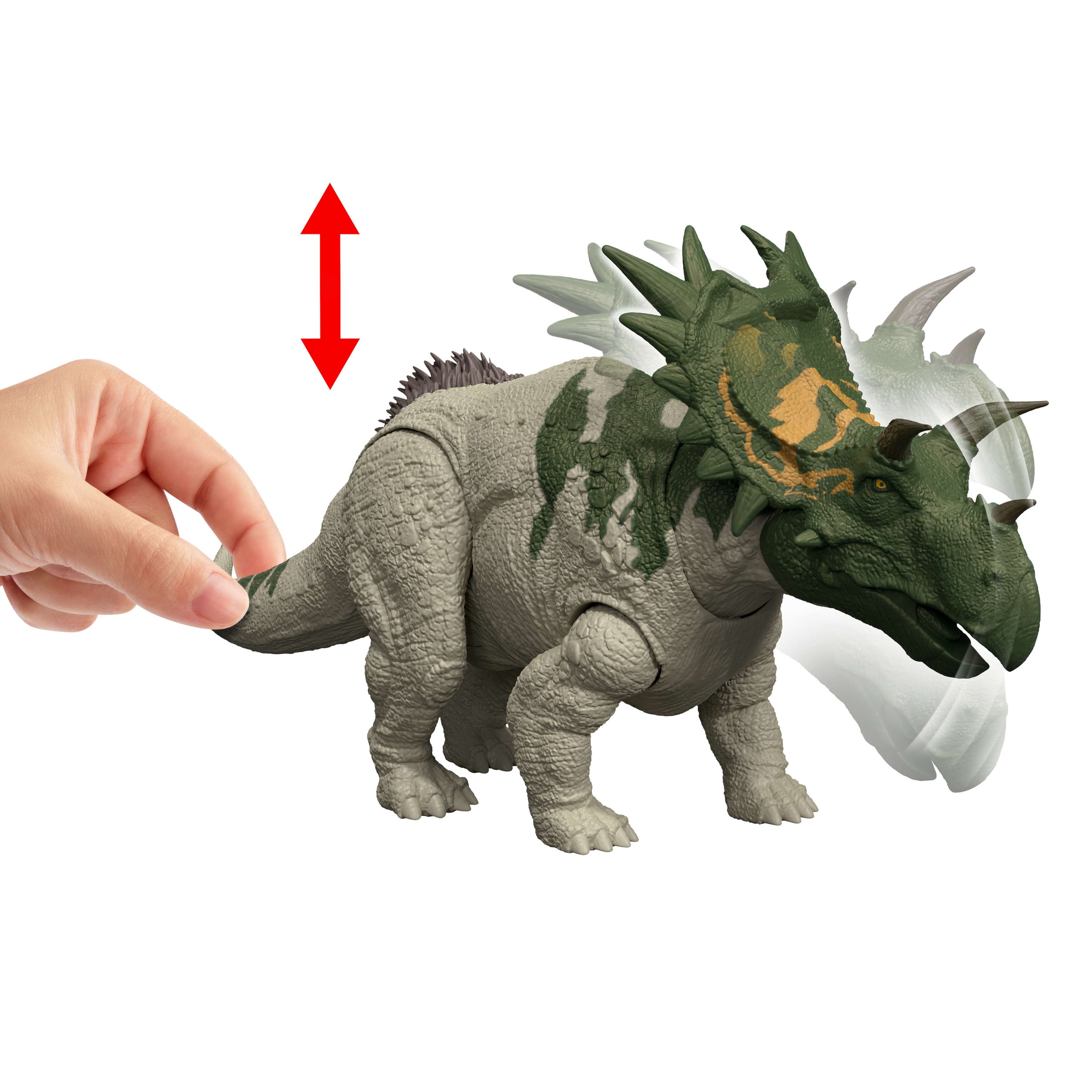 Produktbild Jurassic World: Die Wiedergeburt Wild Roar Spiclypeus-Dinosaurierspielzeug mit schwanzgesteuertem Beißangriff und Brüllgeräusch 4 von 5