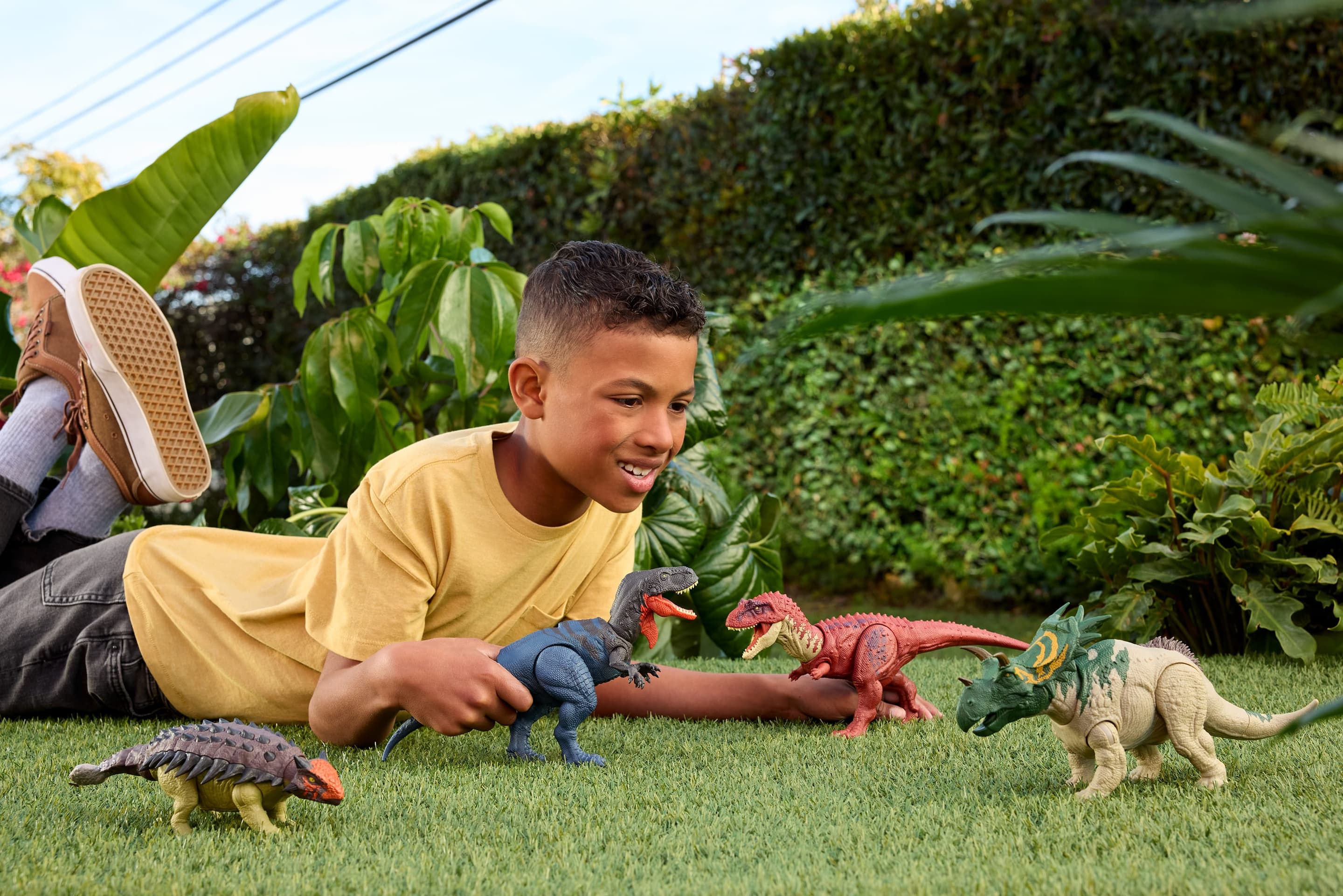 Produktbild Jurassic World: Die Wiedergeburt Wild Roar Ankylosaurus Dinosaurierspielzeug, Schwanzangriffsbewegung und Geräusch 6 von 6