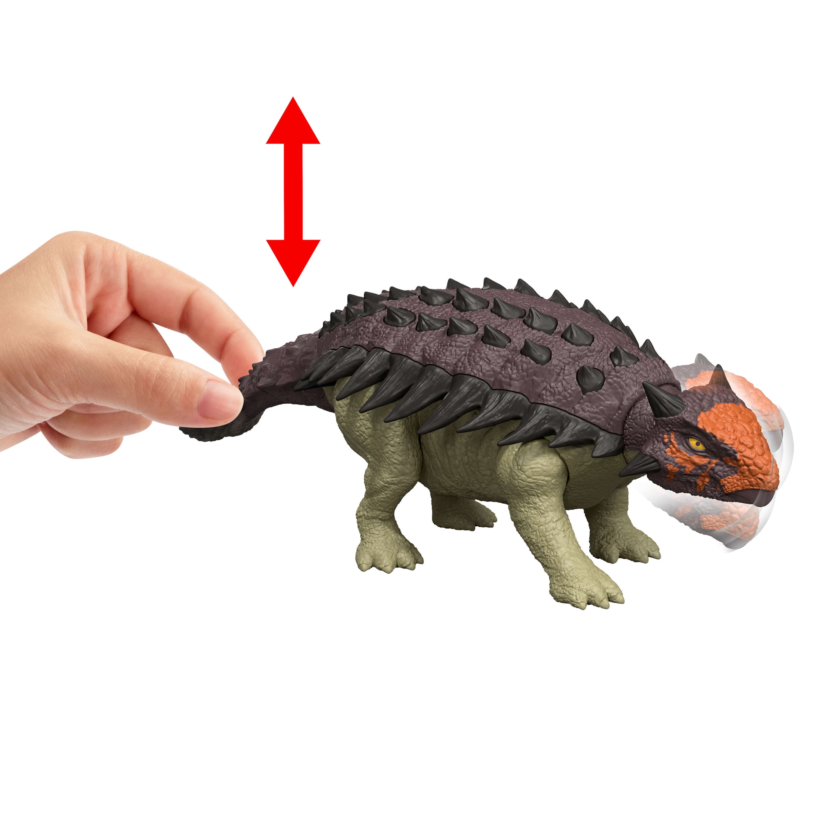 Produktbild Jurassic World: Die Wiedergeburt Wild Roar Ankylosaurus Dinosaurierspielzeug, Schwanzangriffsbewegung und Geräusch 5 von 6