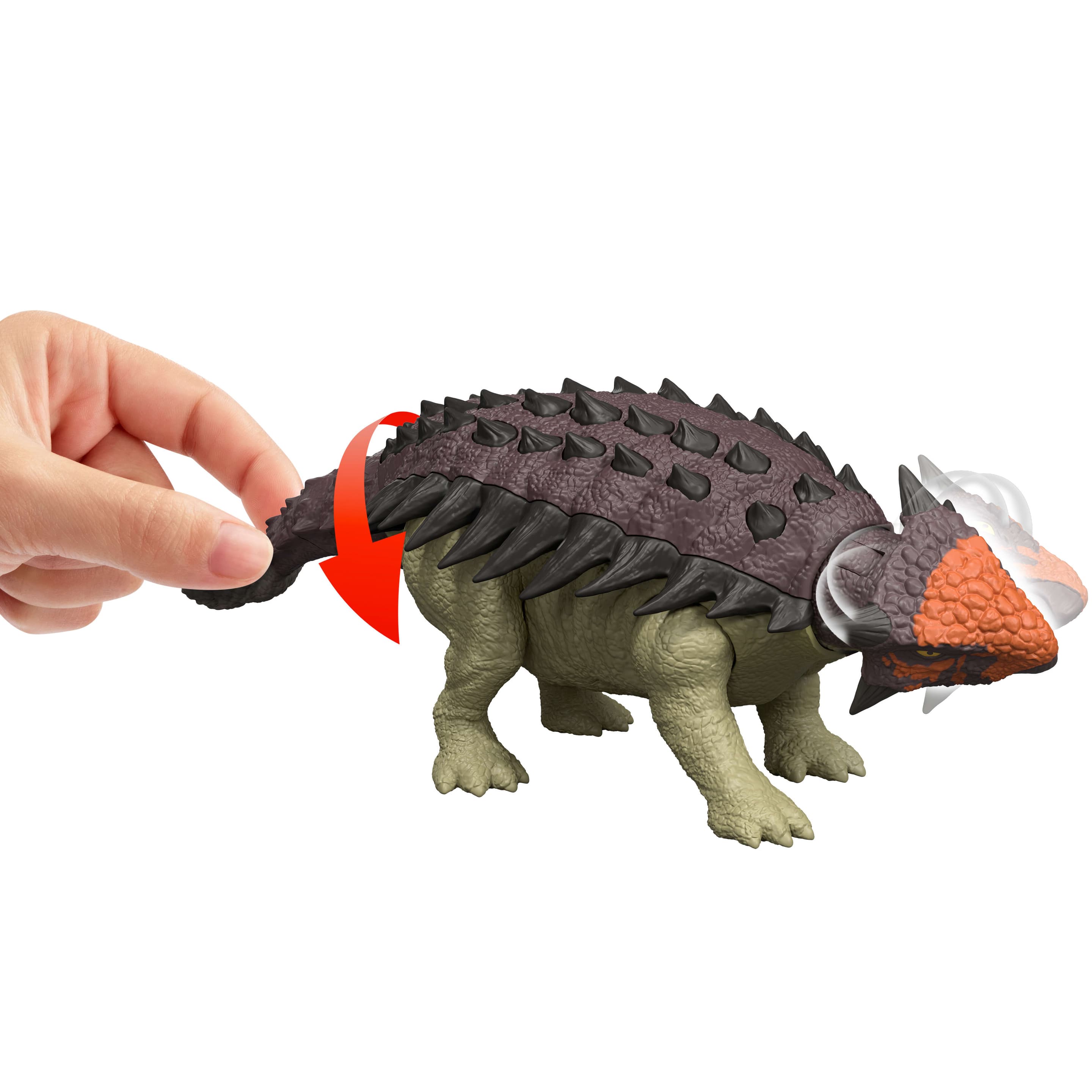 Produktbild Jurassic World: Die Wiedergeburt Wild Roar Ankylosaurus Dinosaurierspielzeug, Schwanzangriffsbewegung und Geräusch 4 von 6