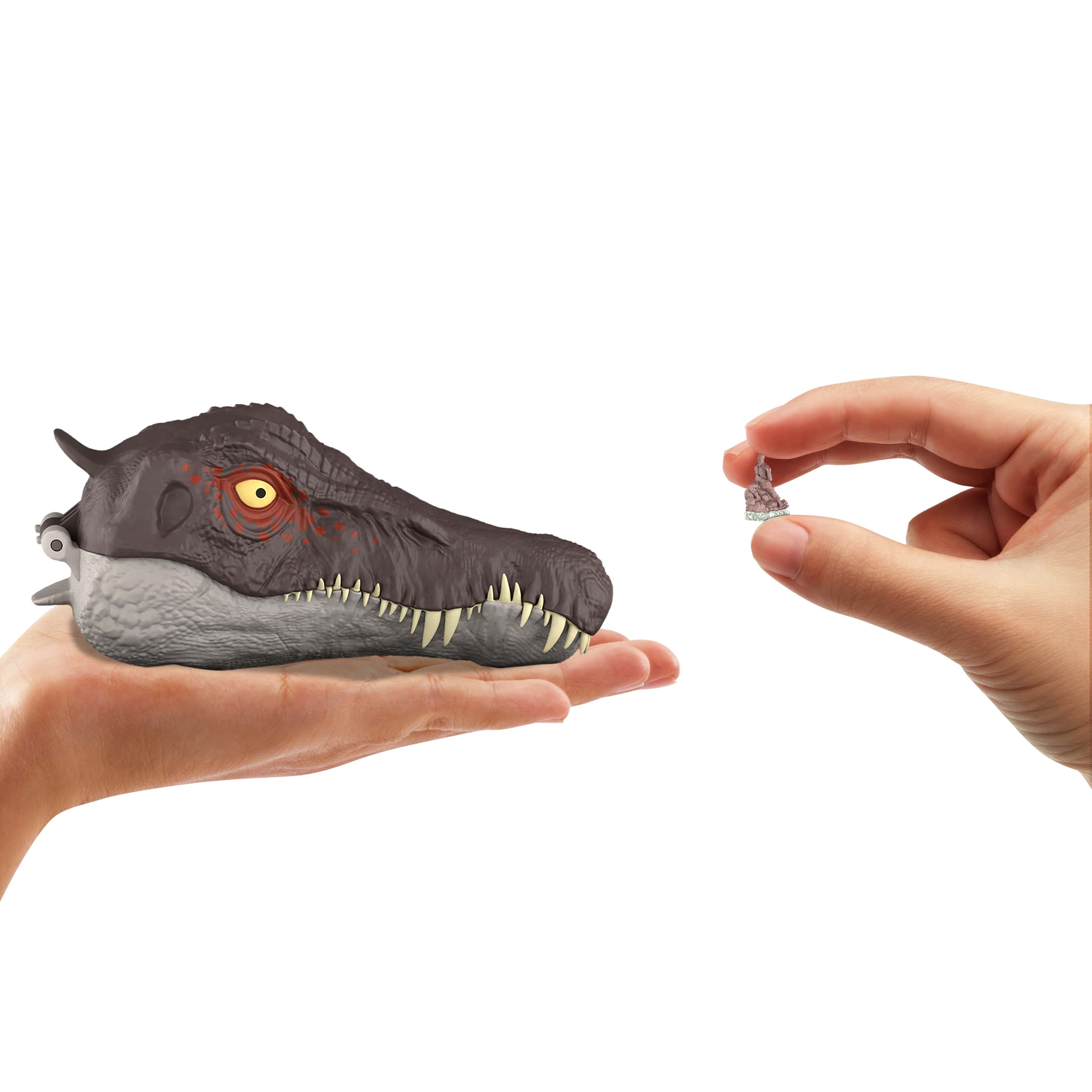 Produktbild Jurassic World Rebirth, kleines Abenteuer-Spielset in Form eines Spinosaurus-Kopfes, interaktive Funktionen und Figuren 3 von 6