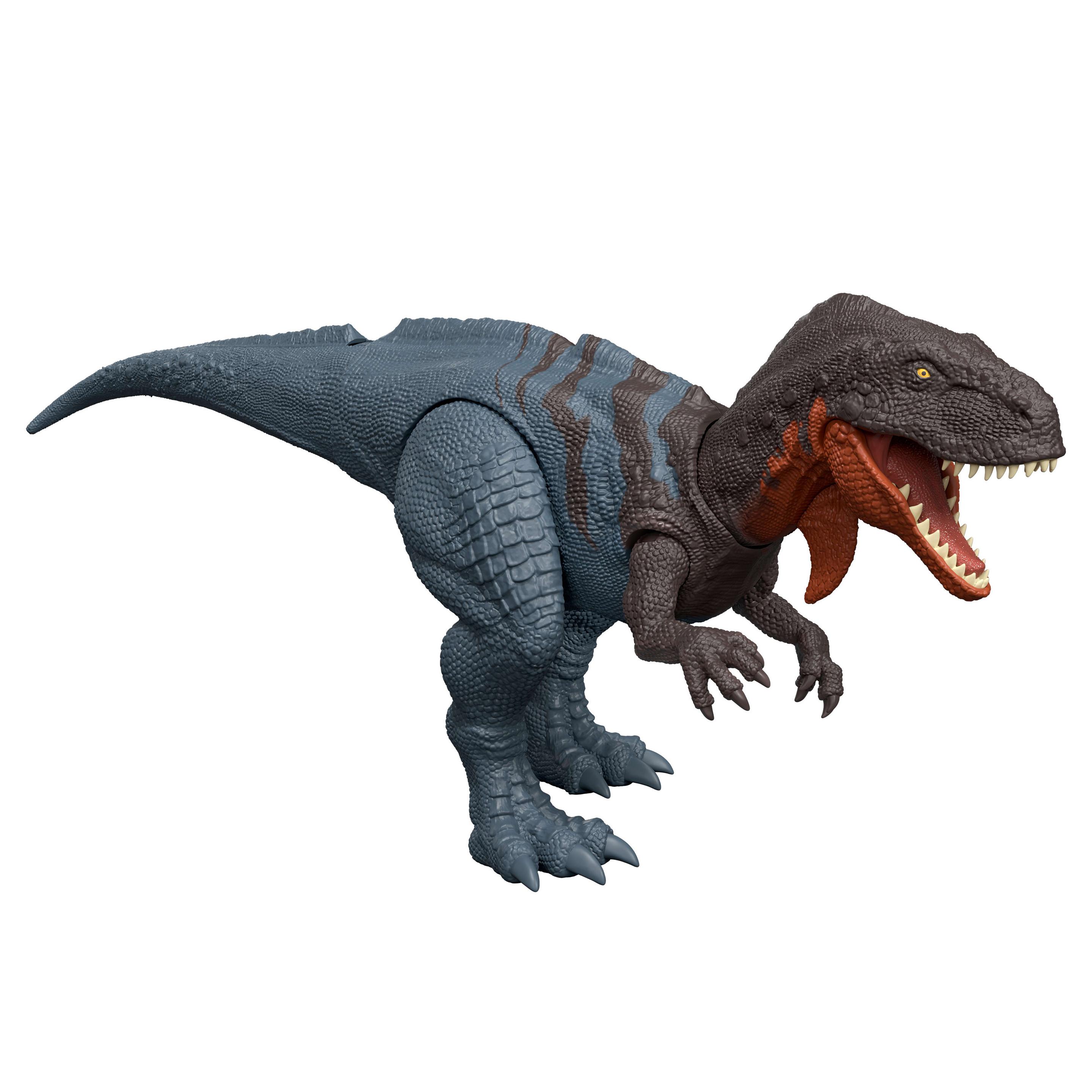 Jurassic World: Die Wiedergeburt Wild Roar Abelisaurus-Dinosaurierspielzeug mit schwanzgesteuertem Beißangriff und Brüllgeräusch