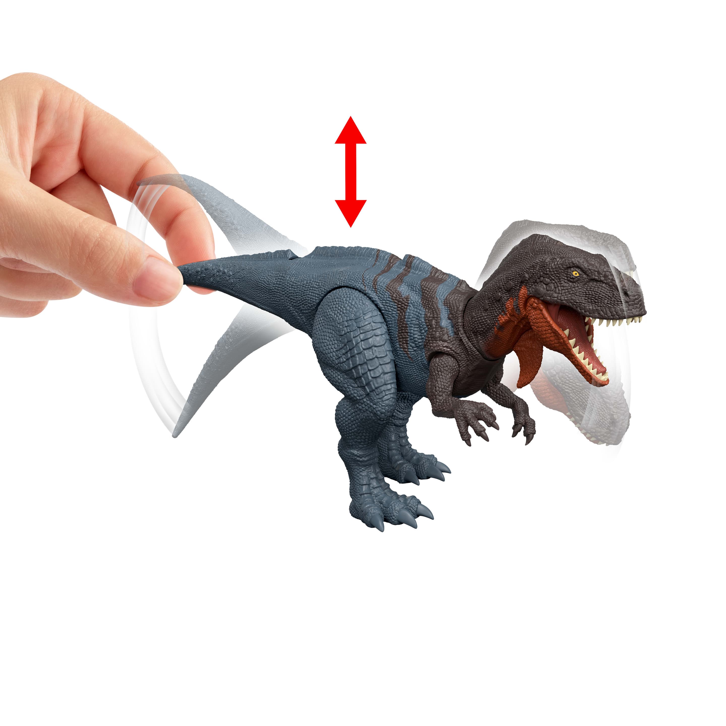 Produktbild Jurassic World: Die Wiedergeburt Wild Roar Abelisaurus-Dinosaurierspielzeug mit schwanzgesteuertem Beißangriff und Brüllgeräusch 5 von 6