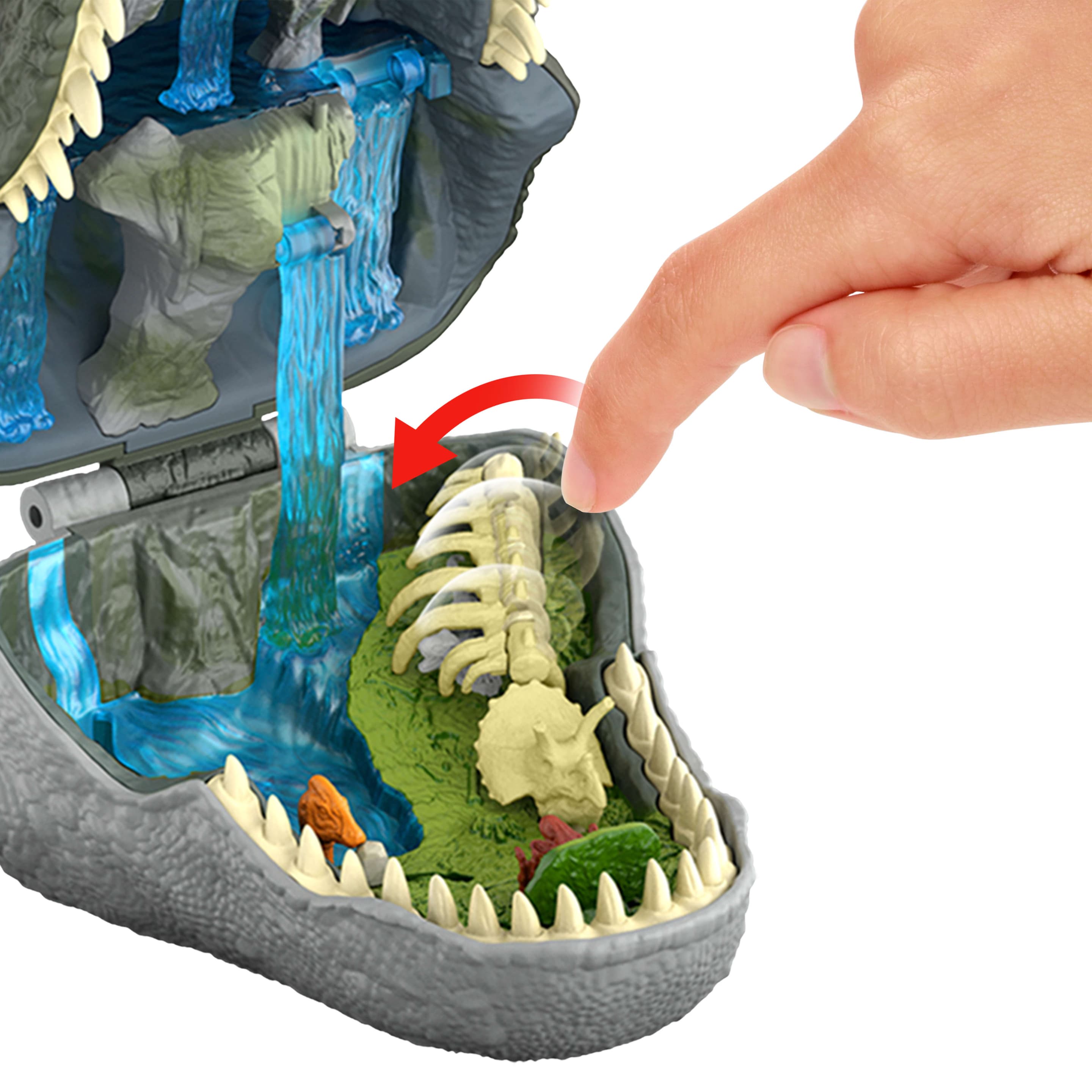 Produktbild Jurassic World: Die Wiedergeburt, kleines Abenteuer-Spielset in Form eines Tyrannosaurus rex-Kopfes 5 von 6