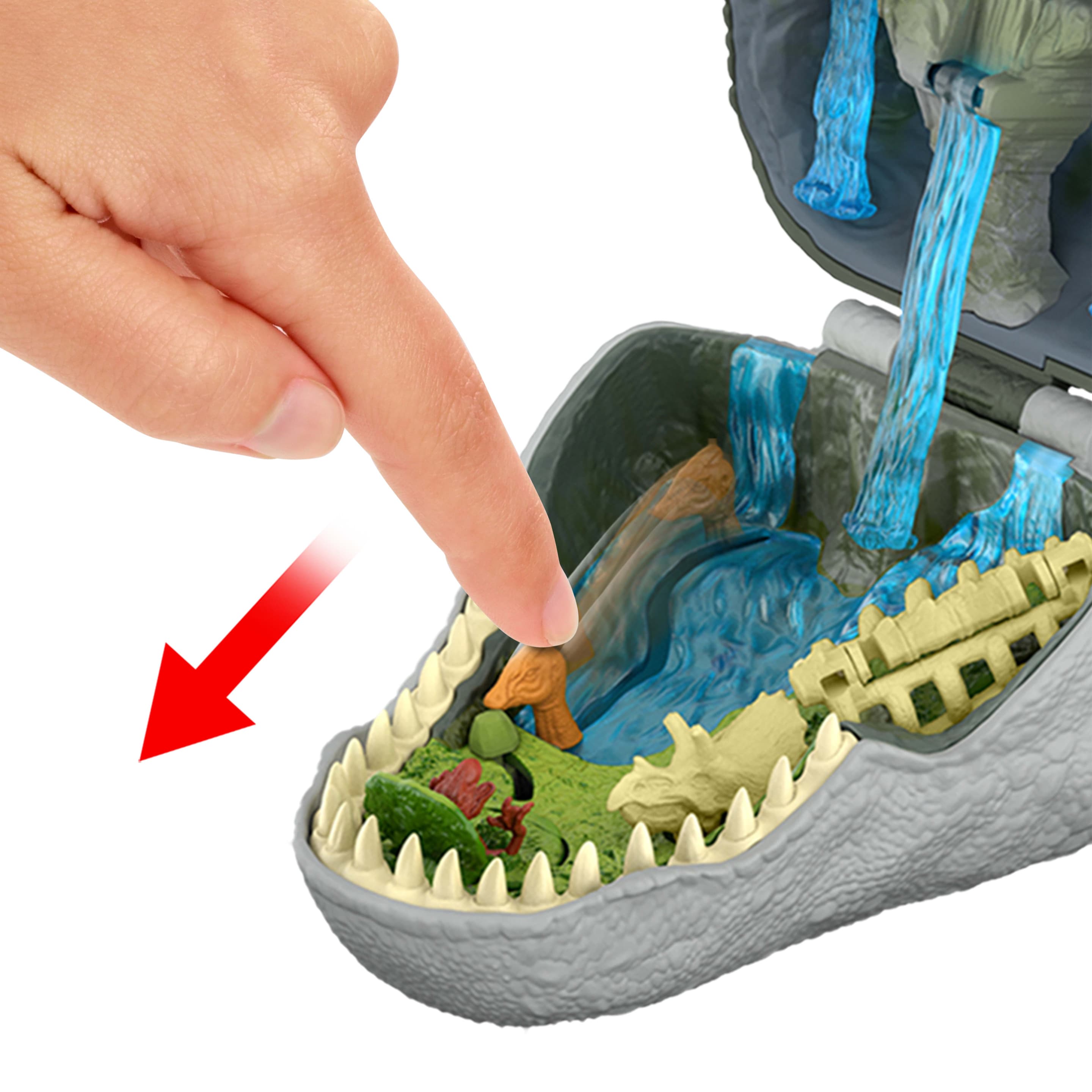 Produktbild Jurassic World: Die Wiedergeburt, kleines Abenteuer-Spielset in Form eines Tyrannosaurus rex-Kopfes 4 von 6