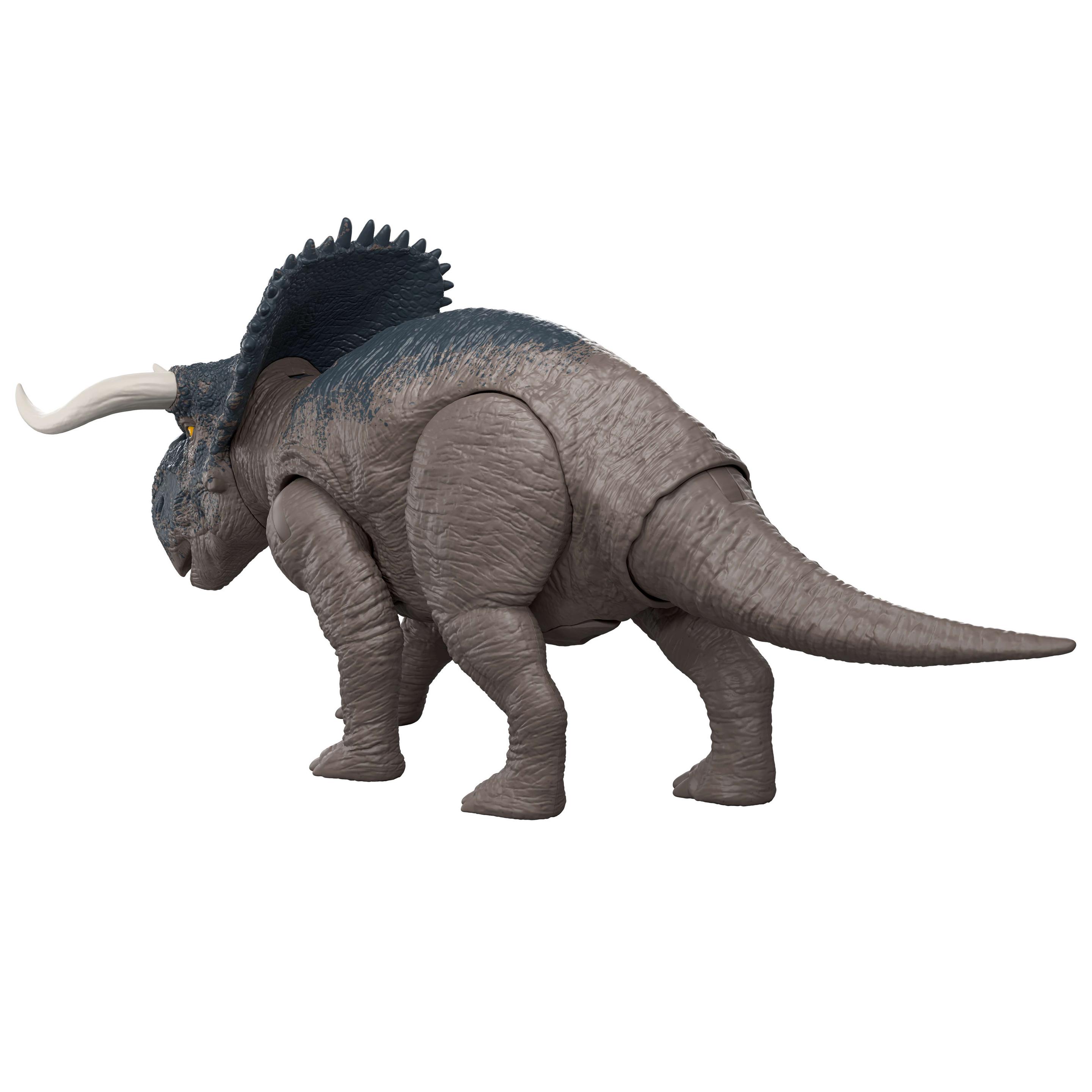 Produktbild Jurassic World: Die Wiedergeburt Wild Roar Nasutoceratops Dinosaurierspielzeug mit schwanzgesteuertem Beiß-Angriff und Brüllgeräusch 2 von 6