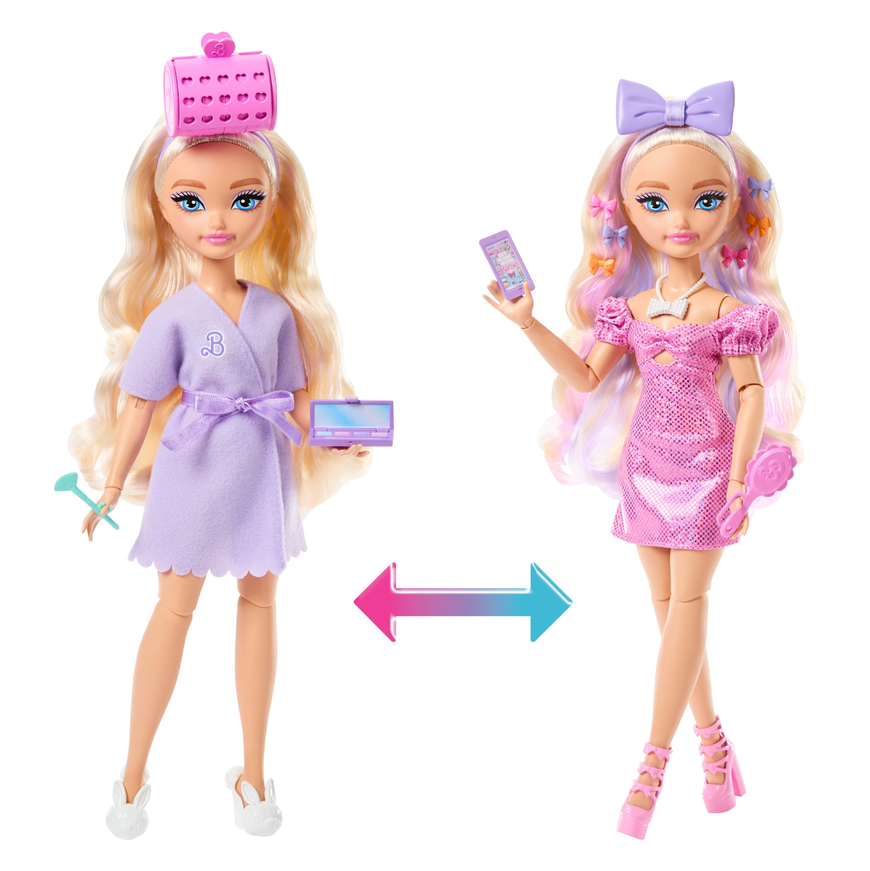 Produktbild Barbie Dream GET READY WITH BARBIE™ Barbie Malibu“-Modepuppe mit Überraschungs-Accessoires und mehr als 15 Looks 4 von 6