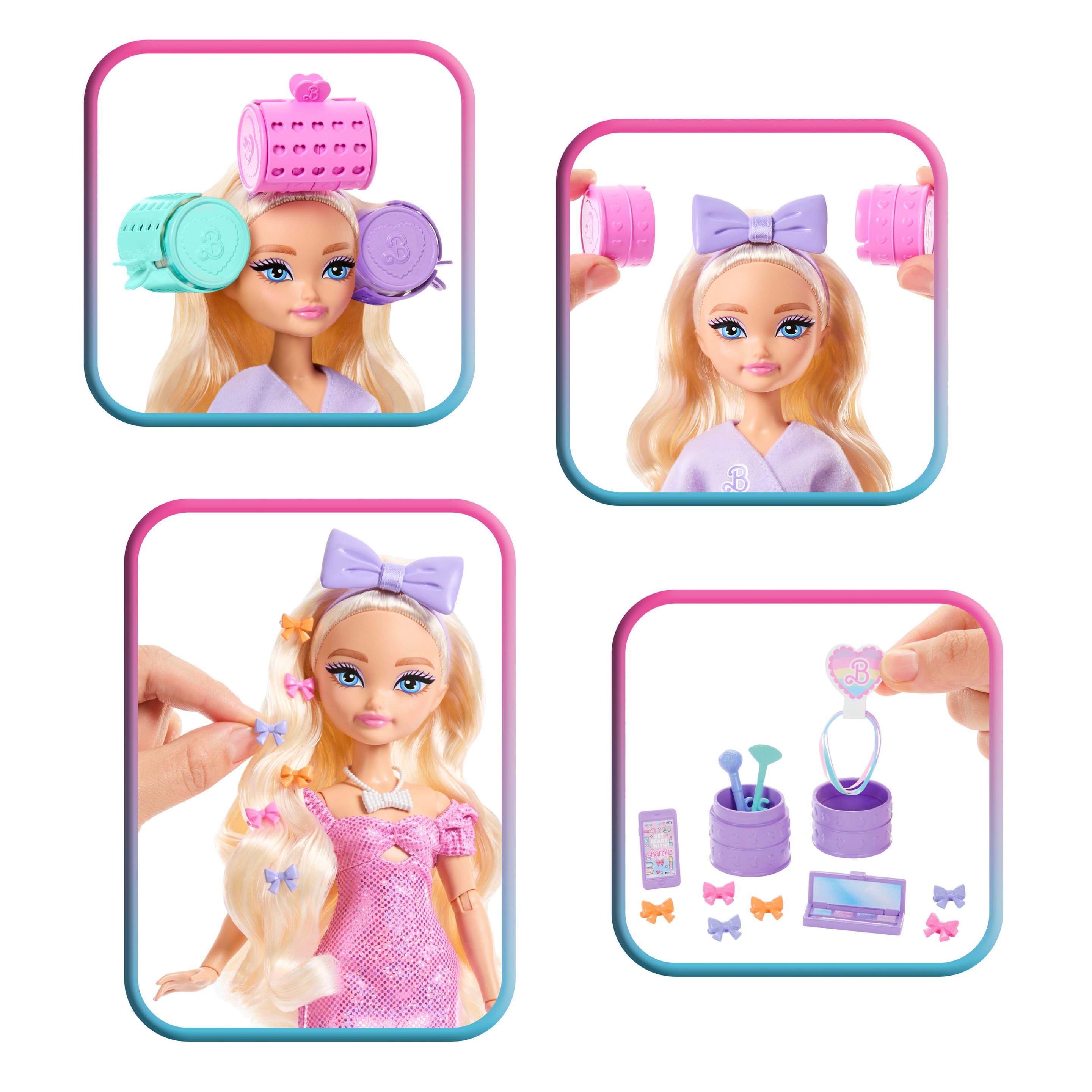 Produktbild Barbie Dream GET READY WITH BARBIE™ Barbie Malibu“-Modepuppe mit Überraschungs-Accessoires und mehr als 15 Looks 3 von 6