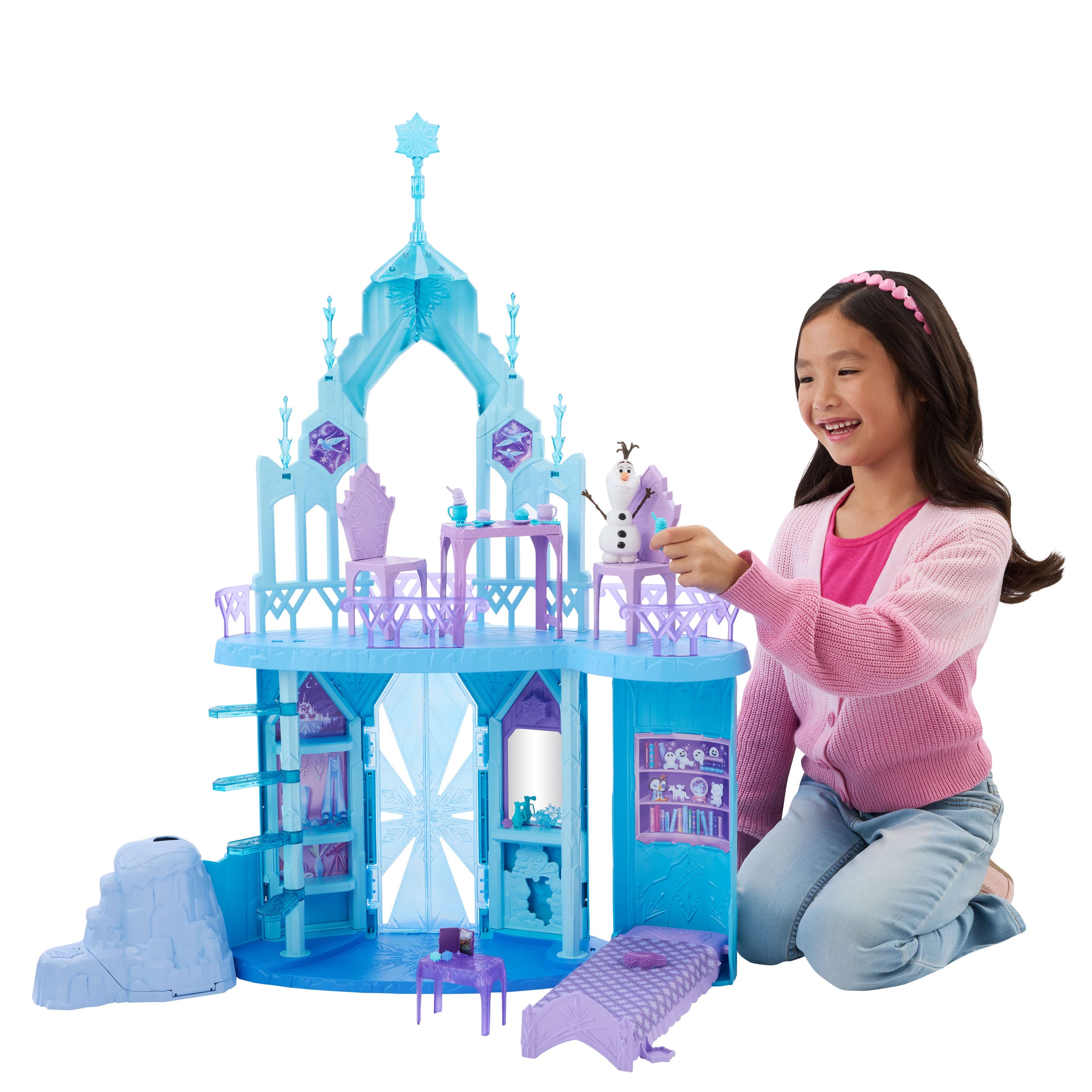 Produktbild Disney Die Eiskönigin Elsas Eispalast Schloss-Spielset mit Olaf, 5 Spielbereichen und 21 Zubehörteilen 6 von 6