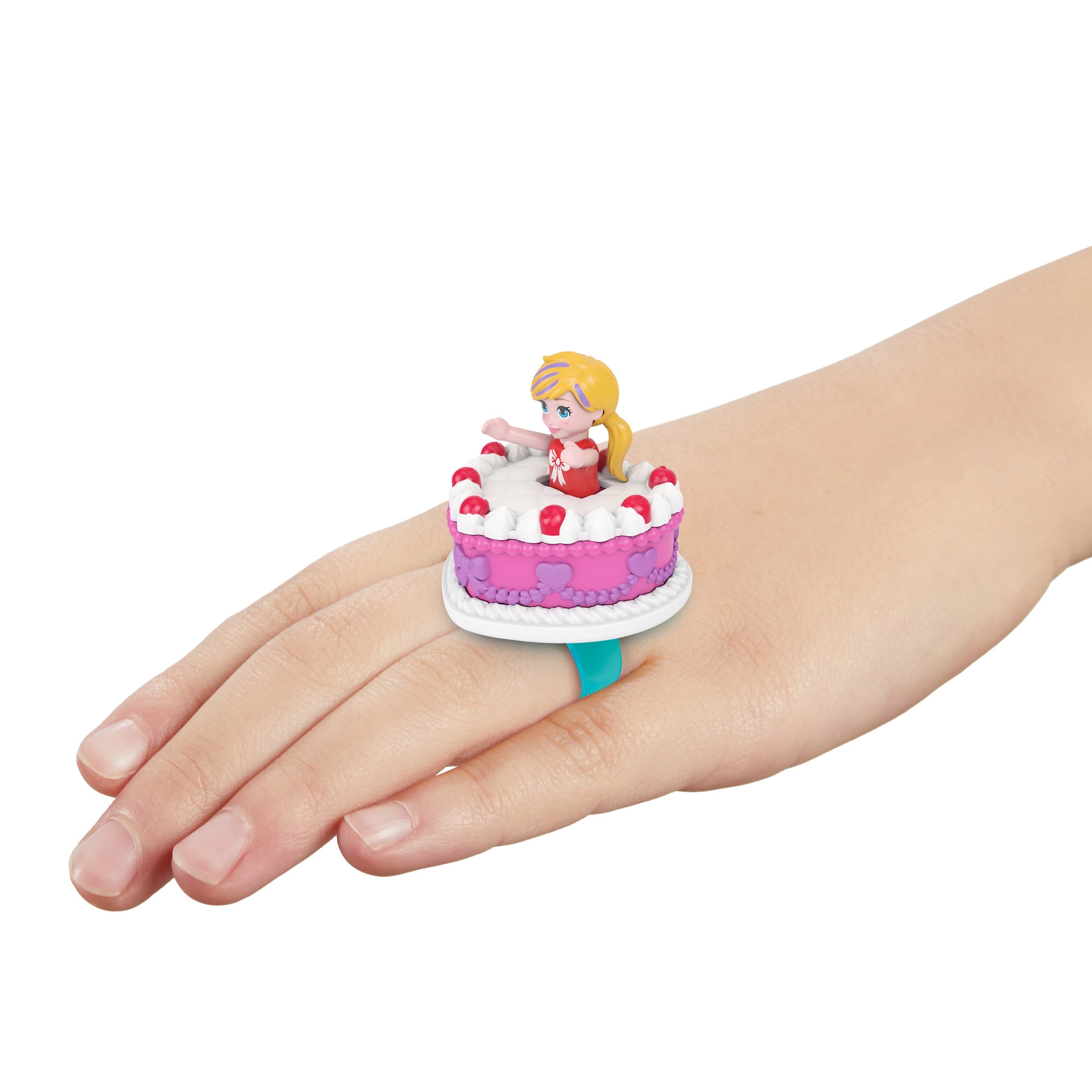 Produktbild Polly Pocket Puppe und Spielset, Ringetui zum 80. Jubiläum von Mattel, Schmuckkästchen mit Haustier und Ring, Thema Feierspaß 3 von 6