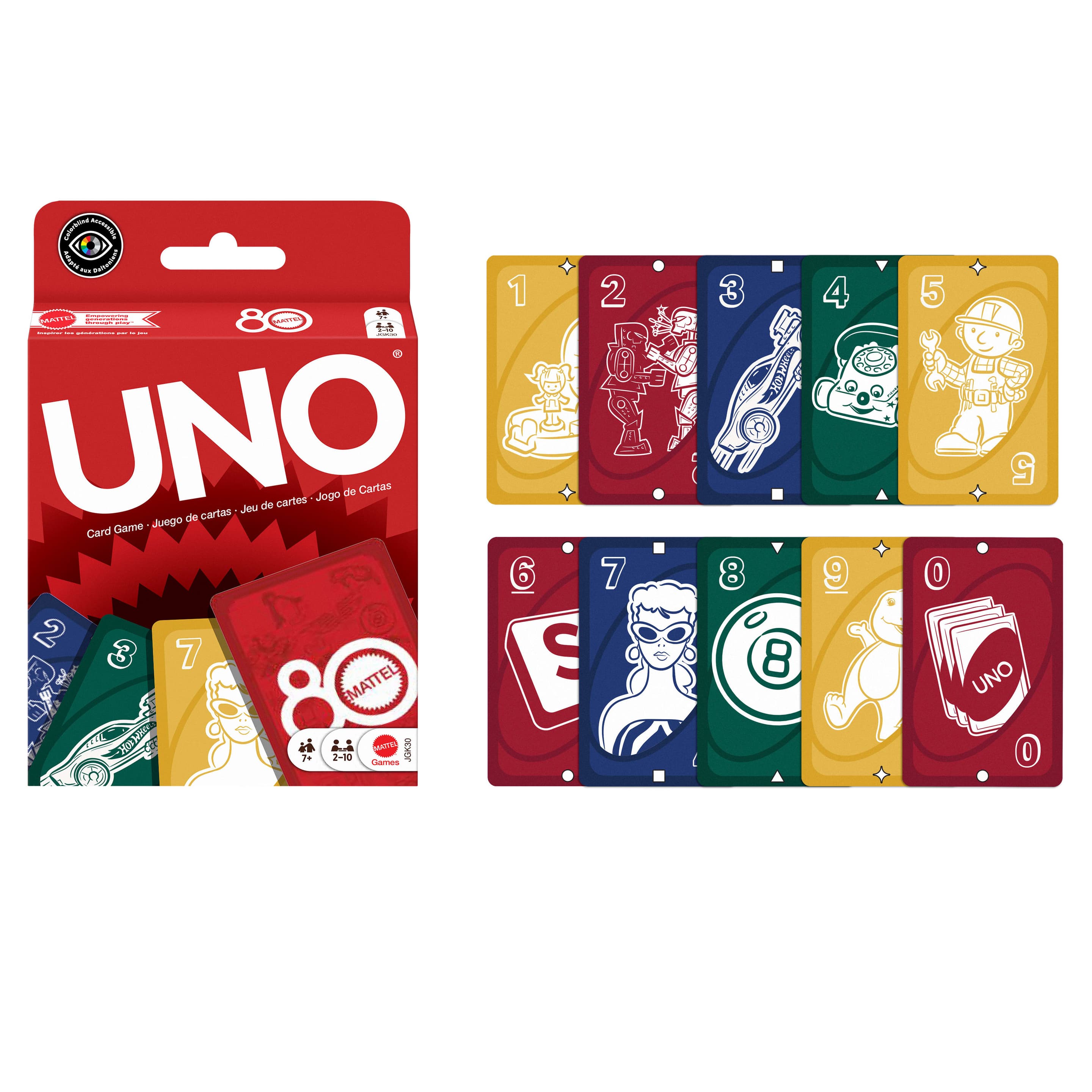 Produktbild UNO Mattel Kartenspiel für Kinder und Familienabende in rubinroter Sonderedition zum 80. Jubiläum 5 von 6