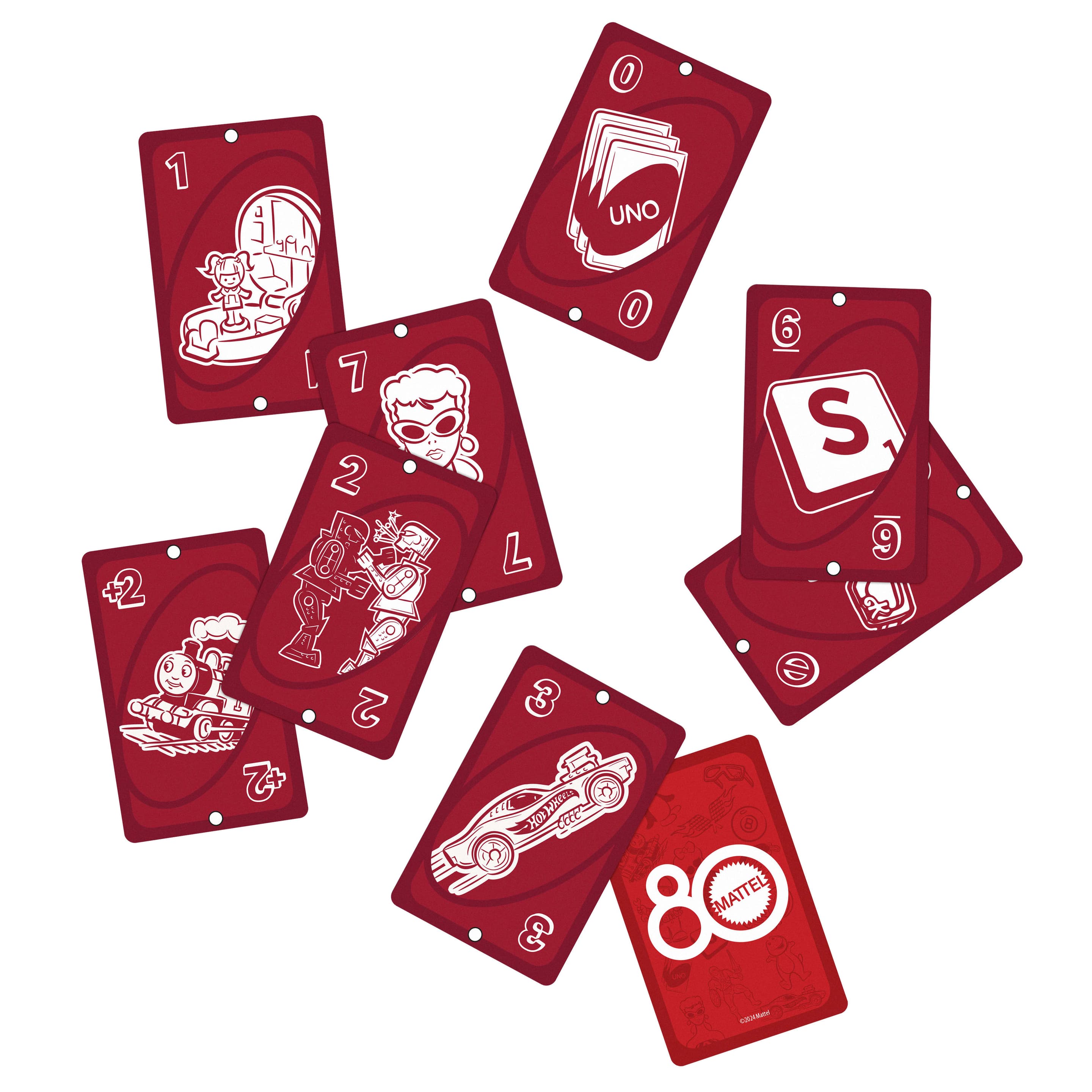 Produktbild UNO Mattel Kartenspiel für Kinder und Familienabende in rubinroter Sonderedition zum 80. Jubiläum 4 von 6