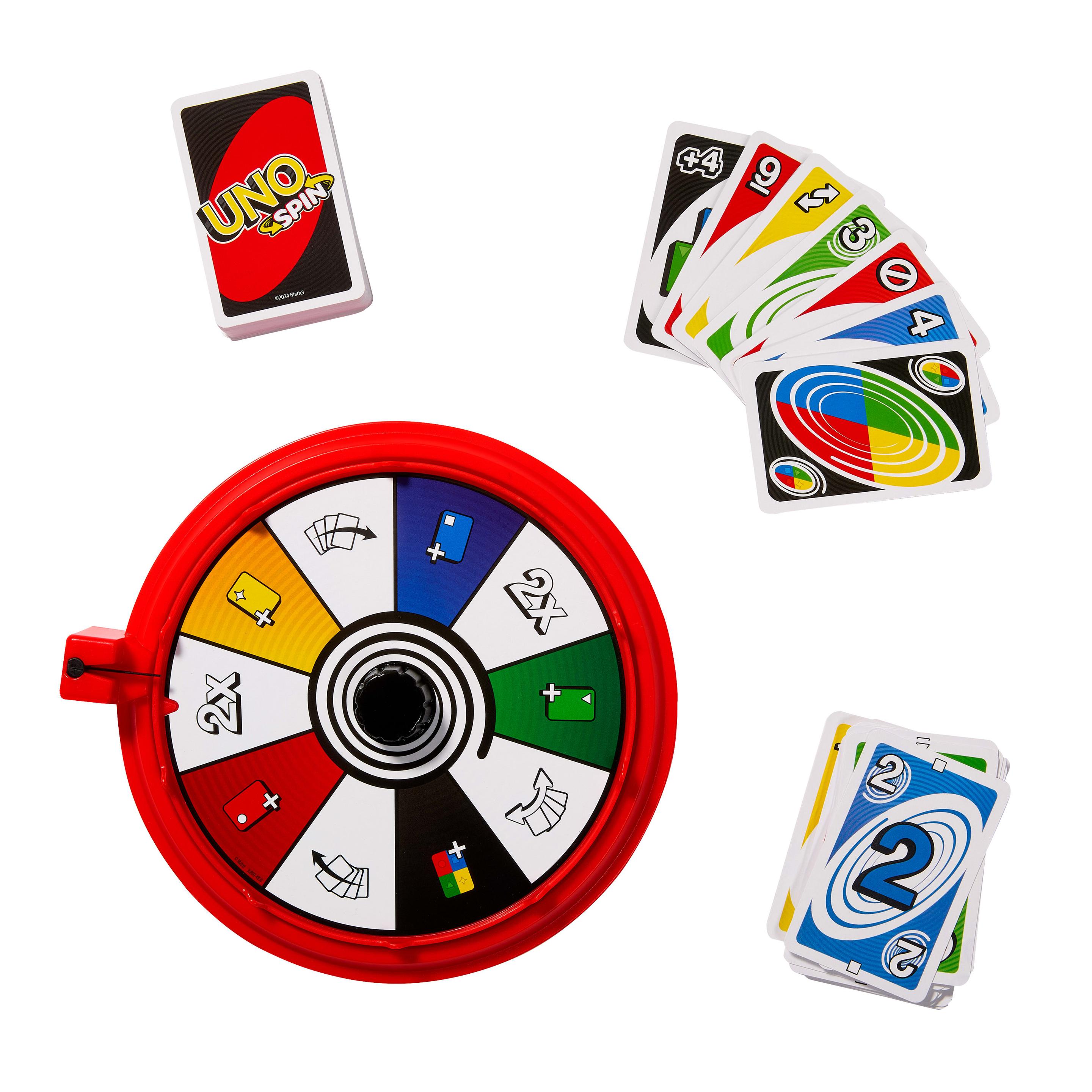 Produktbild UNO Spin Kartenspiel für Kinder, Erwachsene und Spieleabende mit der Familie, klassisches Spiel mit Drehscheibe 5 von 6