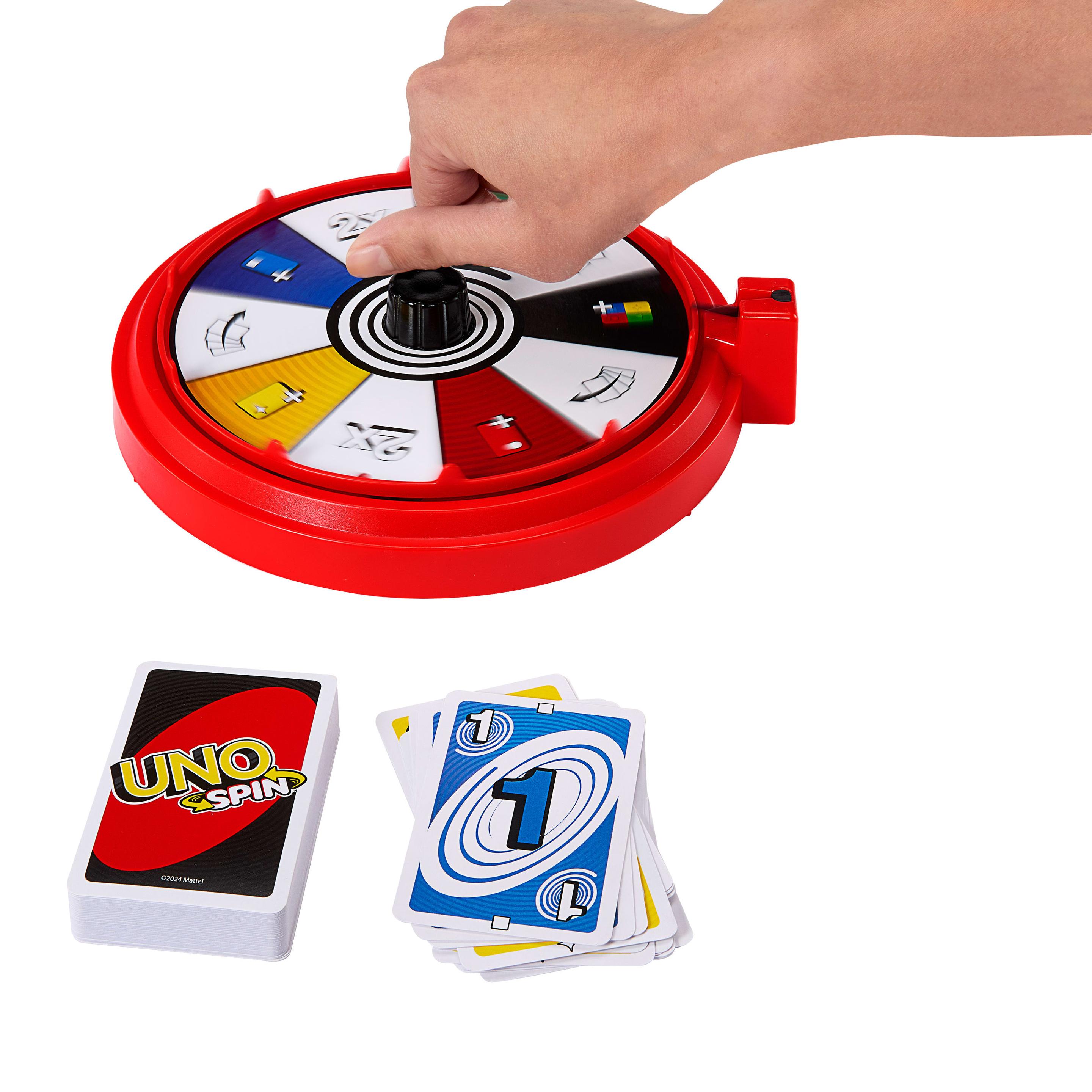 Produktbild UNO Spin Kartenspiel für Kinder, Erwachsene und Spieleabende mit der Familie, klassisches Spiel mit Drehscheibe 4 von 6