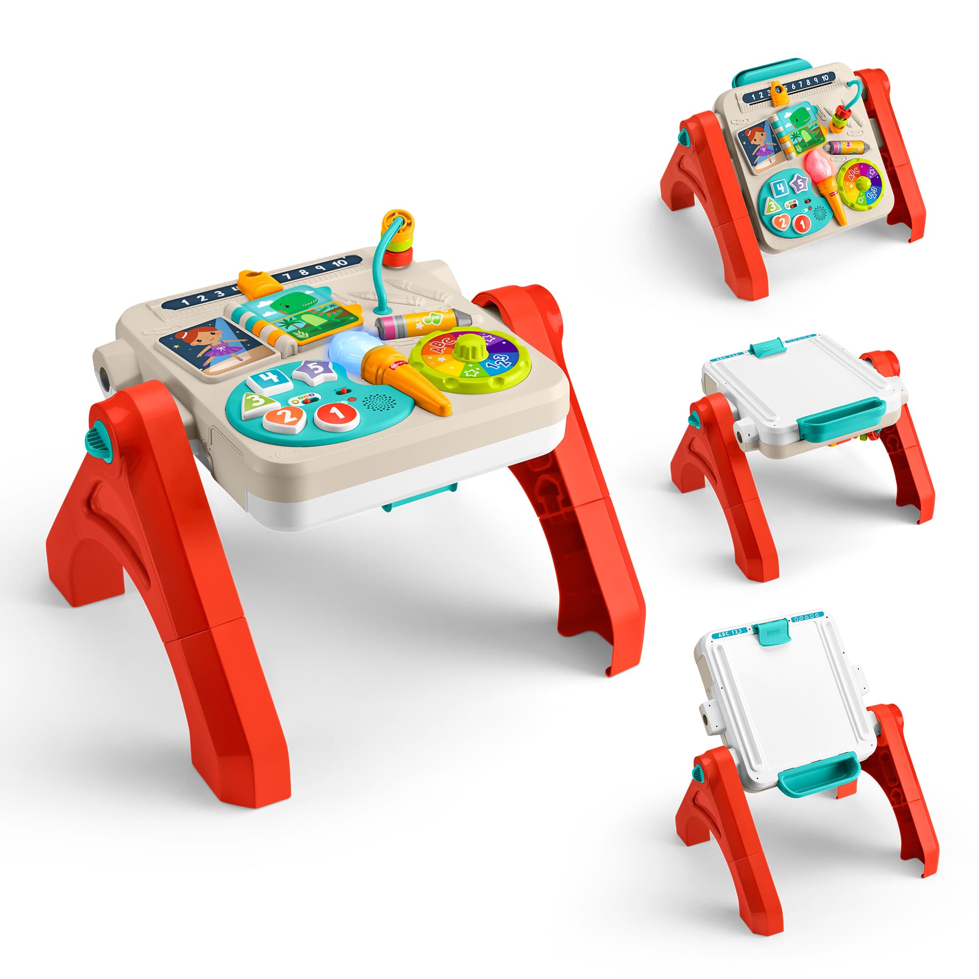 Produktbild Fisher-Price 4-in-1 Spieltisch und Staffelei, Babys und Kleinkinder, elektronisches Lernspielzeug, mehrsprachige Version 5 von 5