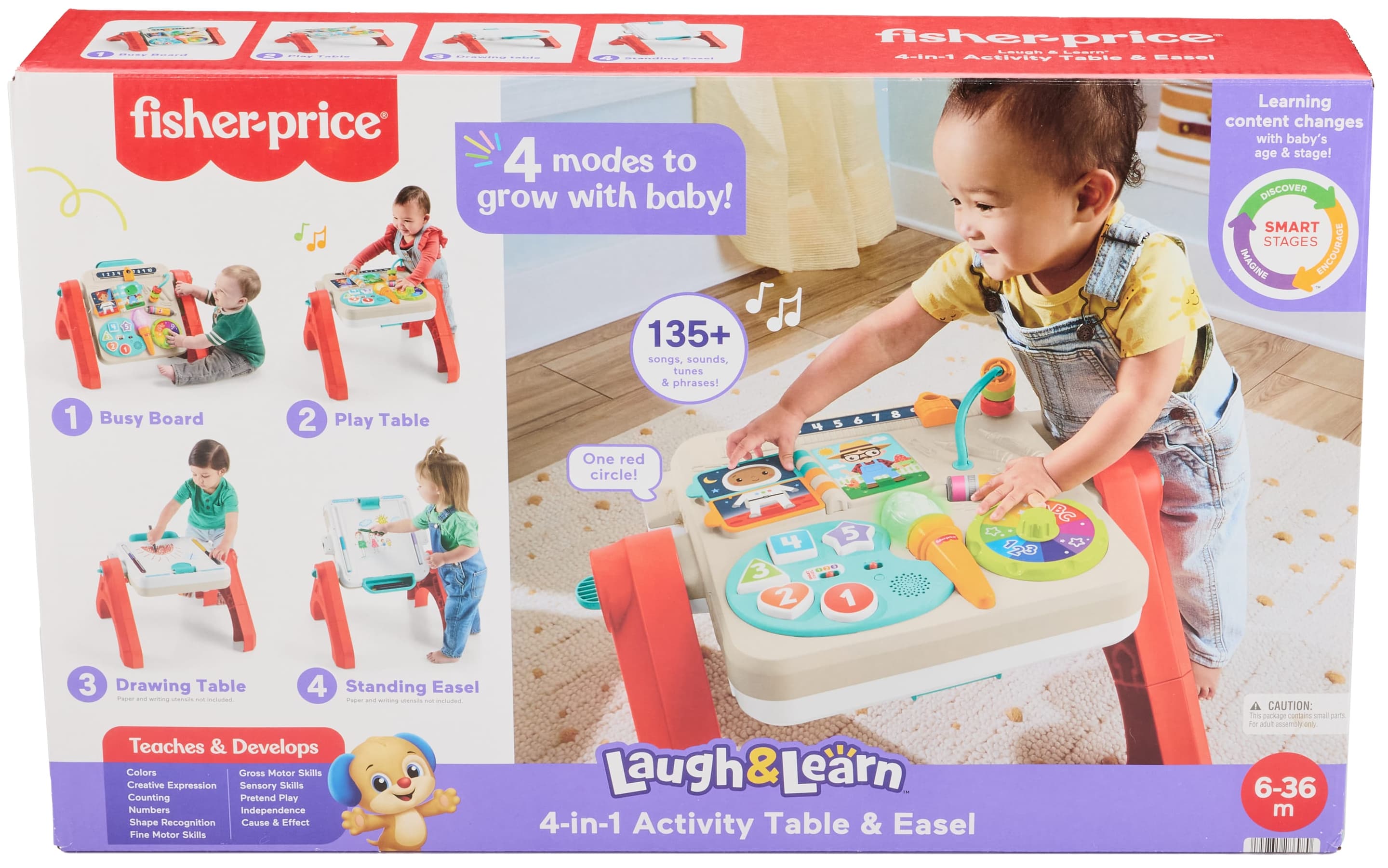 Produktbild Fisher-Price 4-in-1 Spieltisch und Staffelei, Babys und Kleinkinder, elektronisches Lernspielzeug, mehrsprachige Version 2 von 5