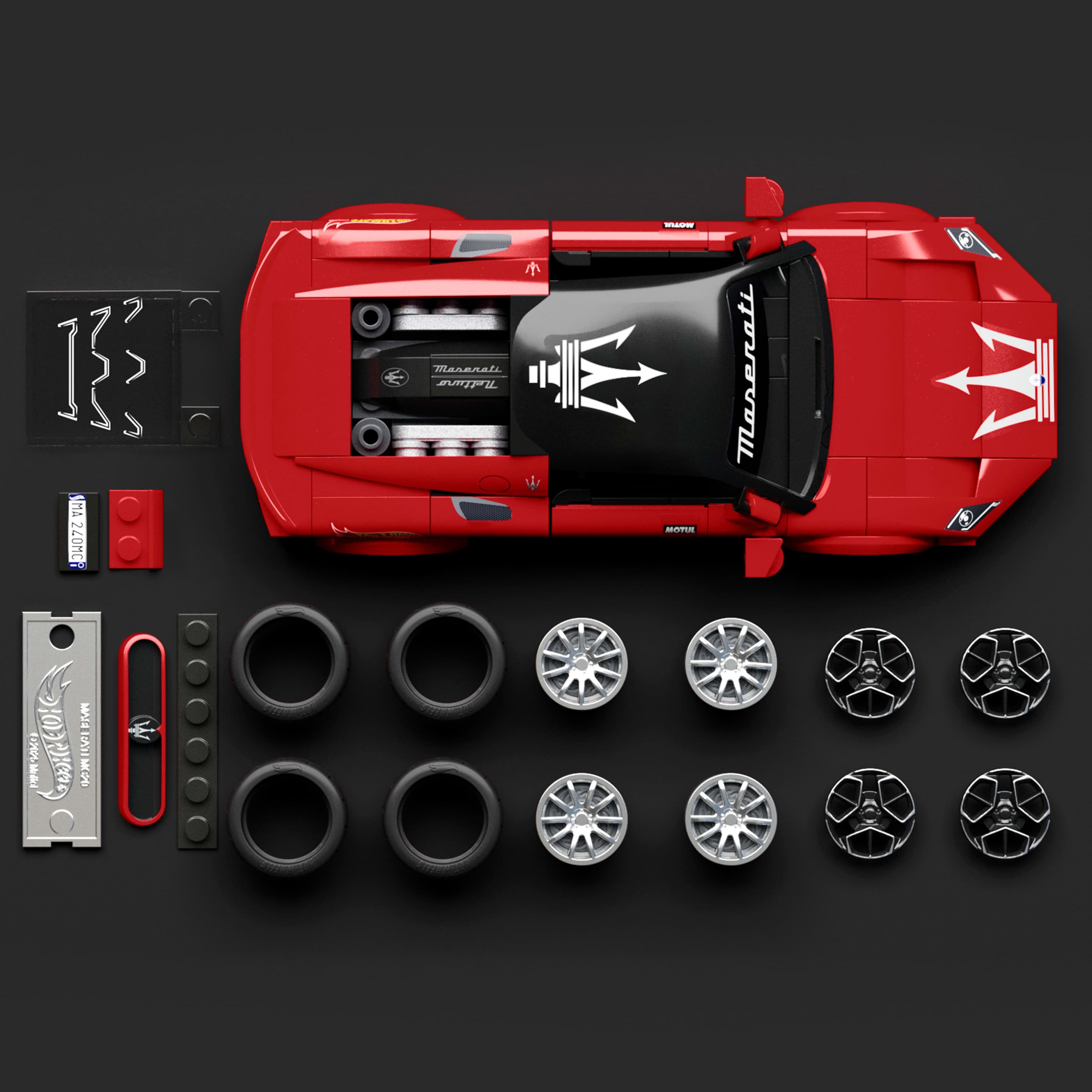 Produktbild Mattel Brick Shop Hot Wheels Maserati MC20 Bauset (250 Teile), für Sammler 5 von 6