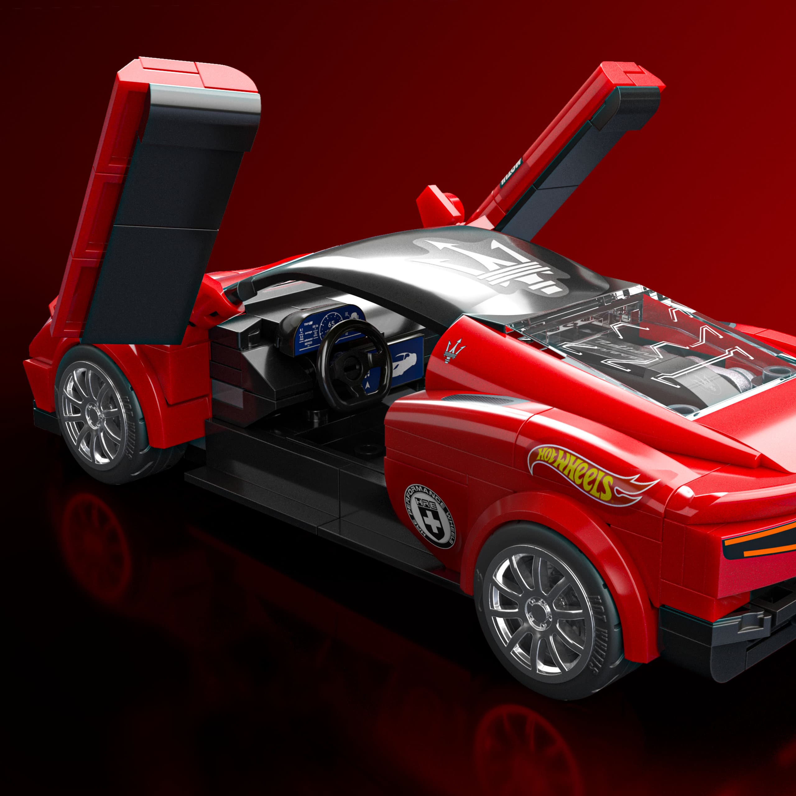 Produktbild Mattel Brick Shop Hot Wheels Maserati MC20 Bauset (250 Teile), für Sammler 2 von 6