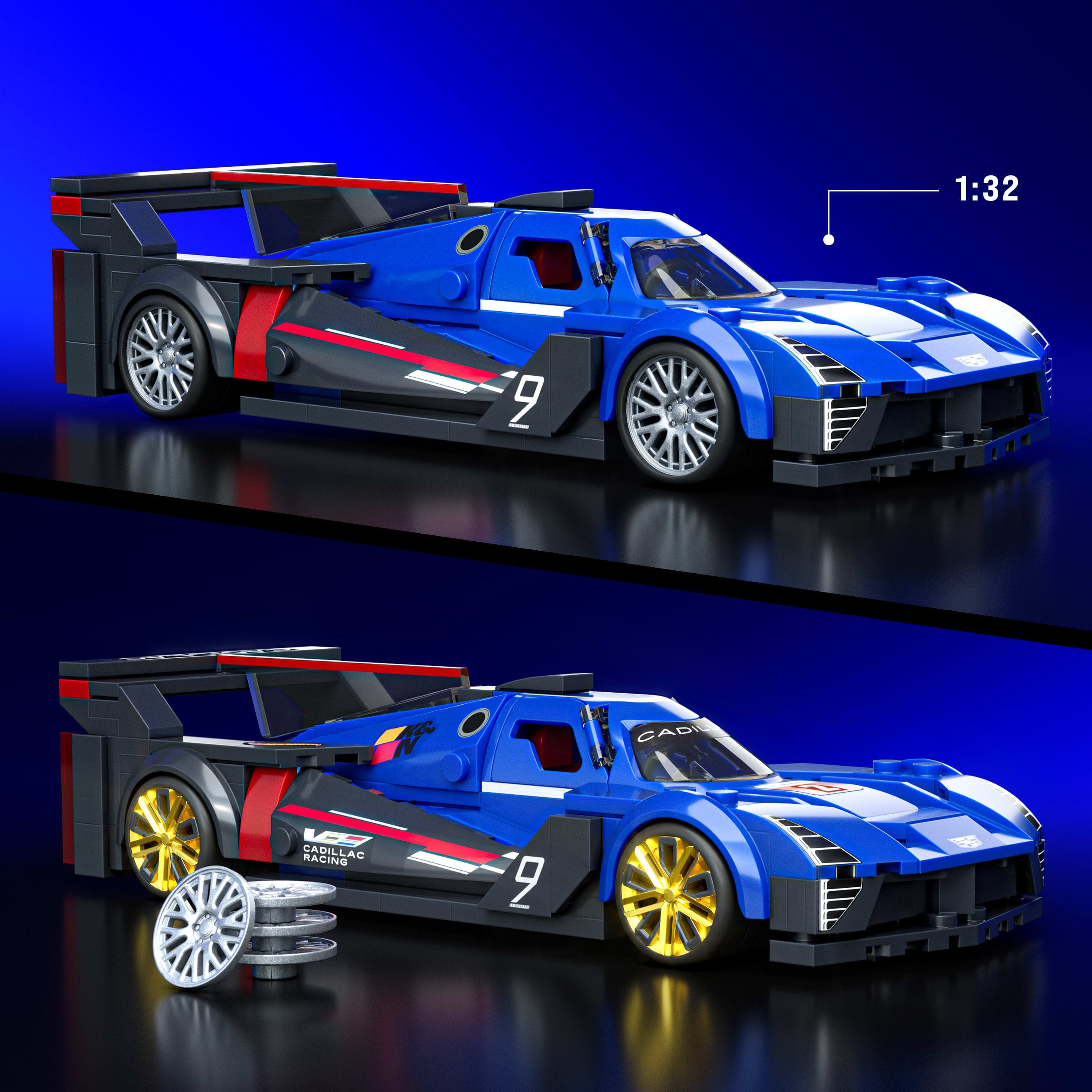 Produktbild Mattel Brick Shop Hot Wheels Cadillac Project GTP Hypercar Bauset (236 Teile), für Sammler 6 von 6
