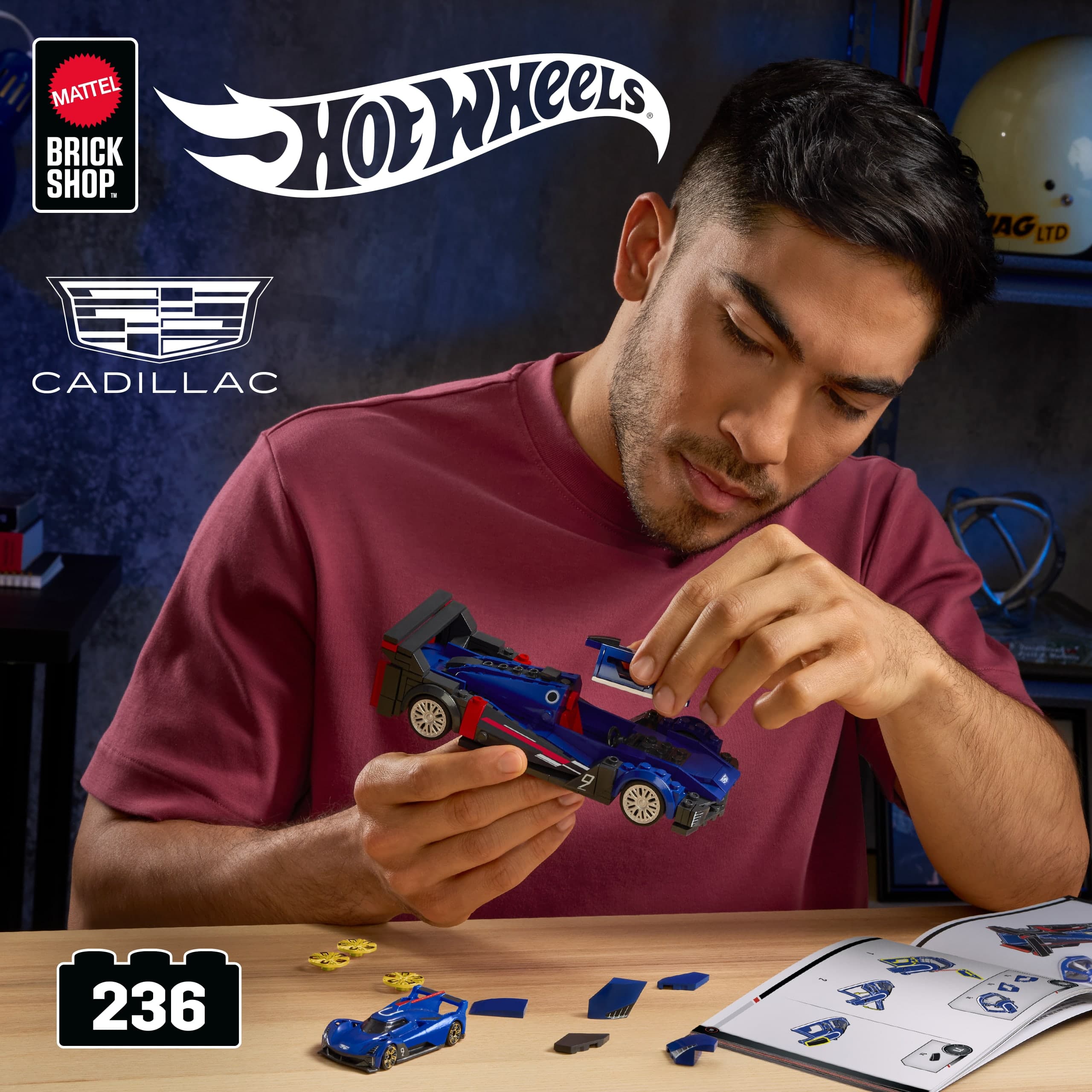 Produktbild Mattel Brick Shop Hot Wheels Cadillac Project GTP Hypercar Bauset (236 Teile), für Sammler 2 von 6