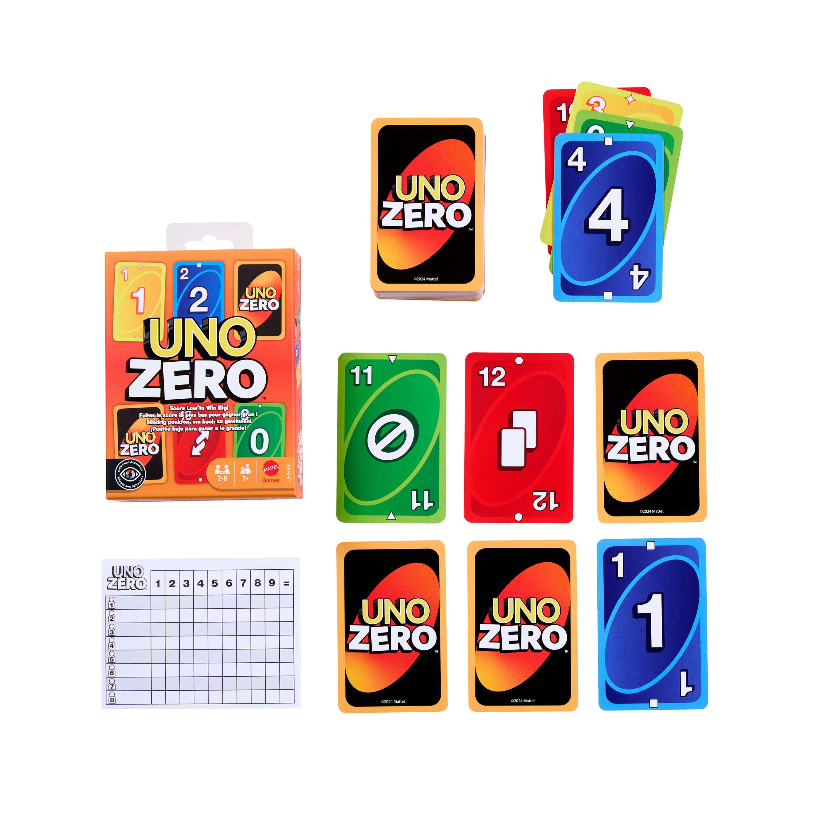 Produktbild UNO Zero Kartenspiel für Kinder, Erwachsene und Familienabende, Partys und Reisen, enthält Kartenspiel und Punktekarte 3 von 6