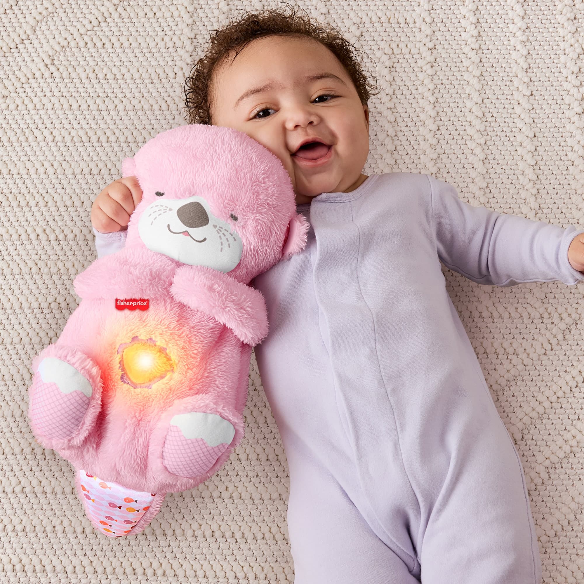 Produktbild Fisher-Price Schlummer-Otter, pinkes Plüschspielzeug für Babys, Spieluhr mit Atembewegungen 5 von 6
