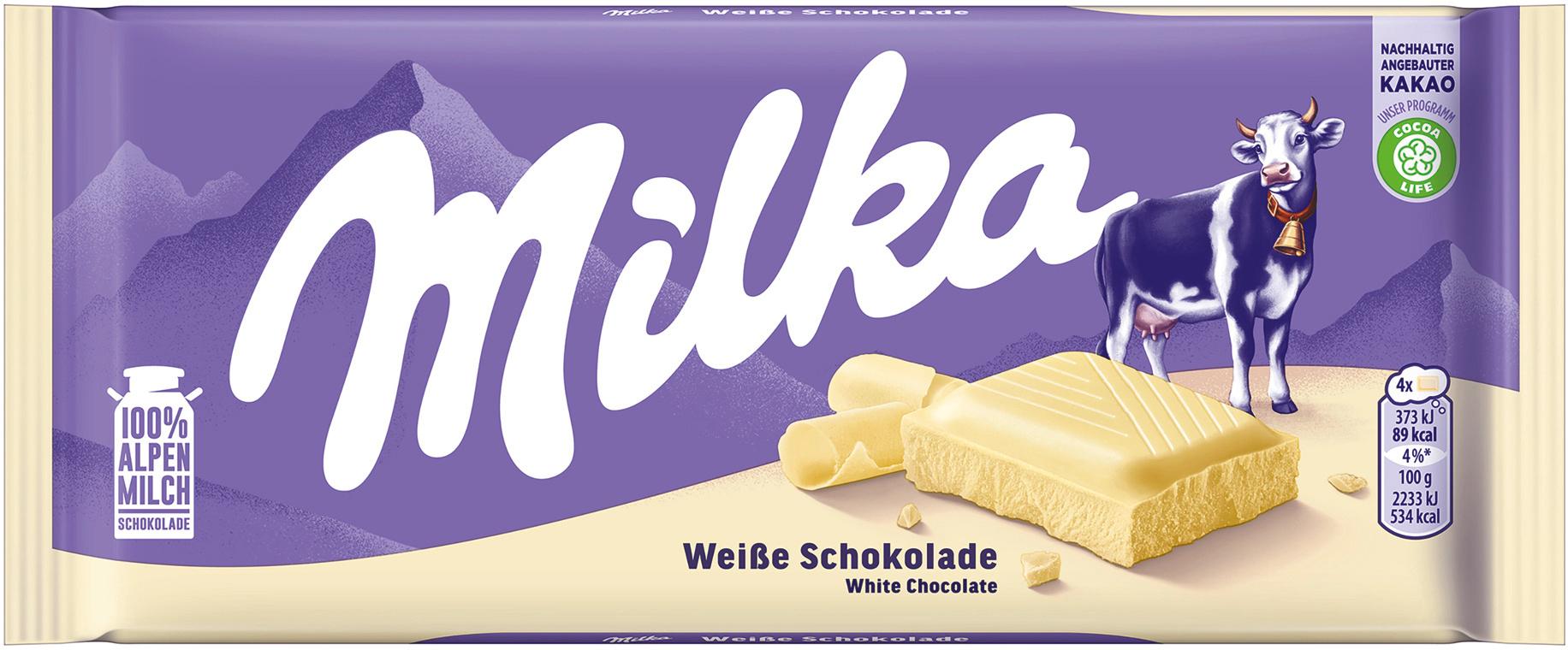 Milka Schokoladentafel Weiße Schokolade