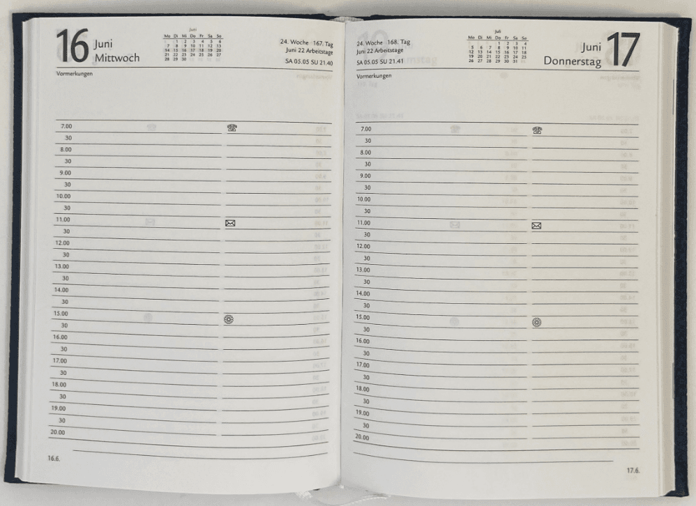 KALENDER-BUCH 2027 A6 Armonia Blau